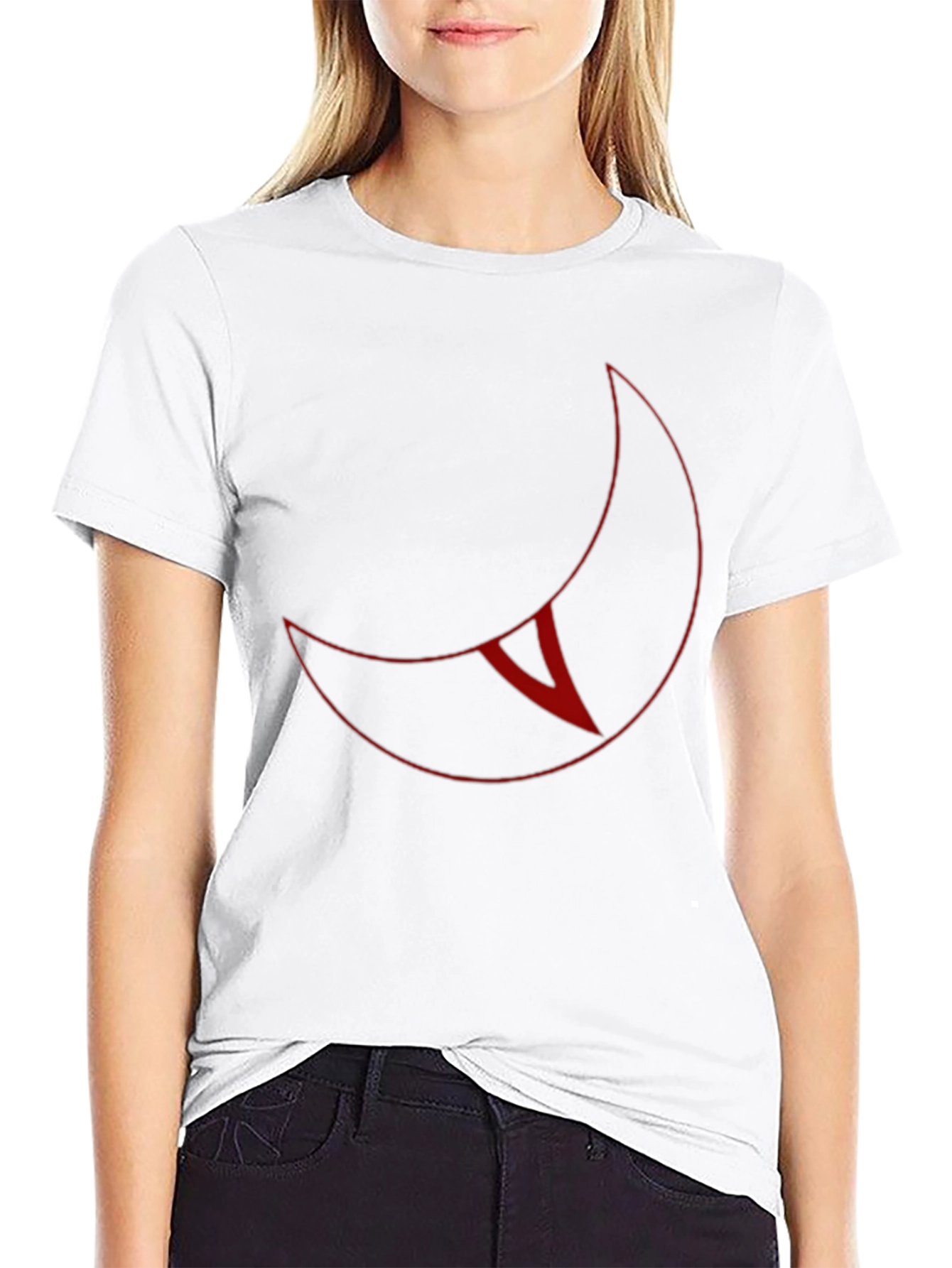 Crescent Moon Graphic T-Shirt - Black