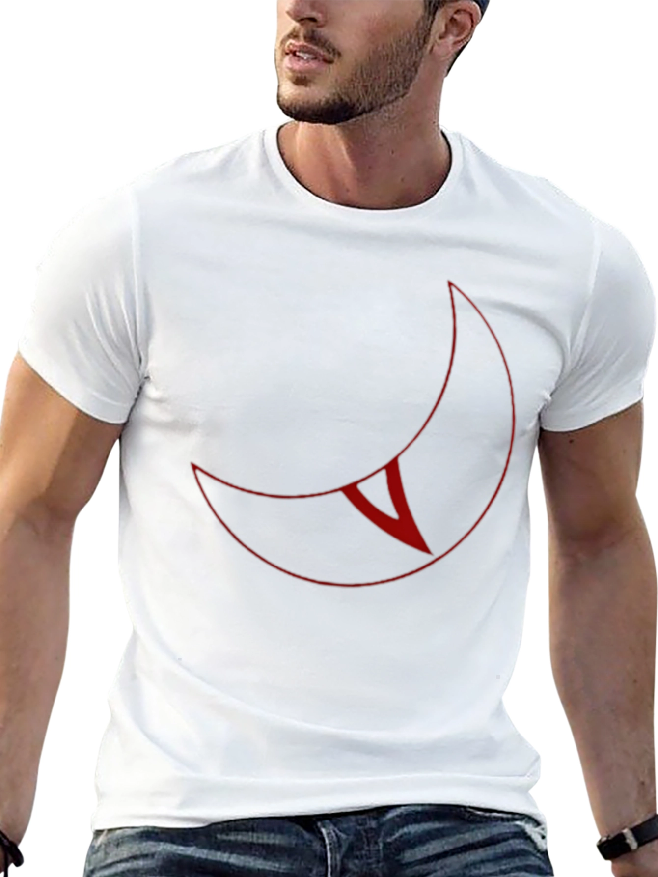 Crescent Moon Graphic T-Shirt - Black