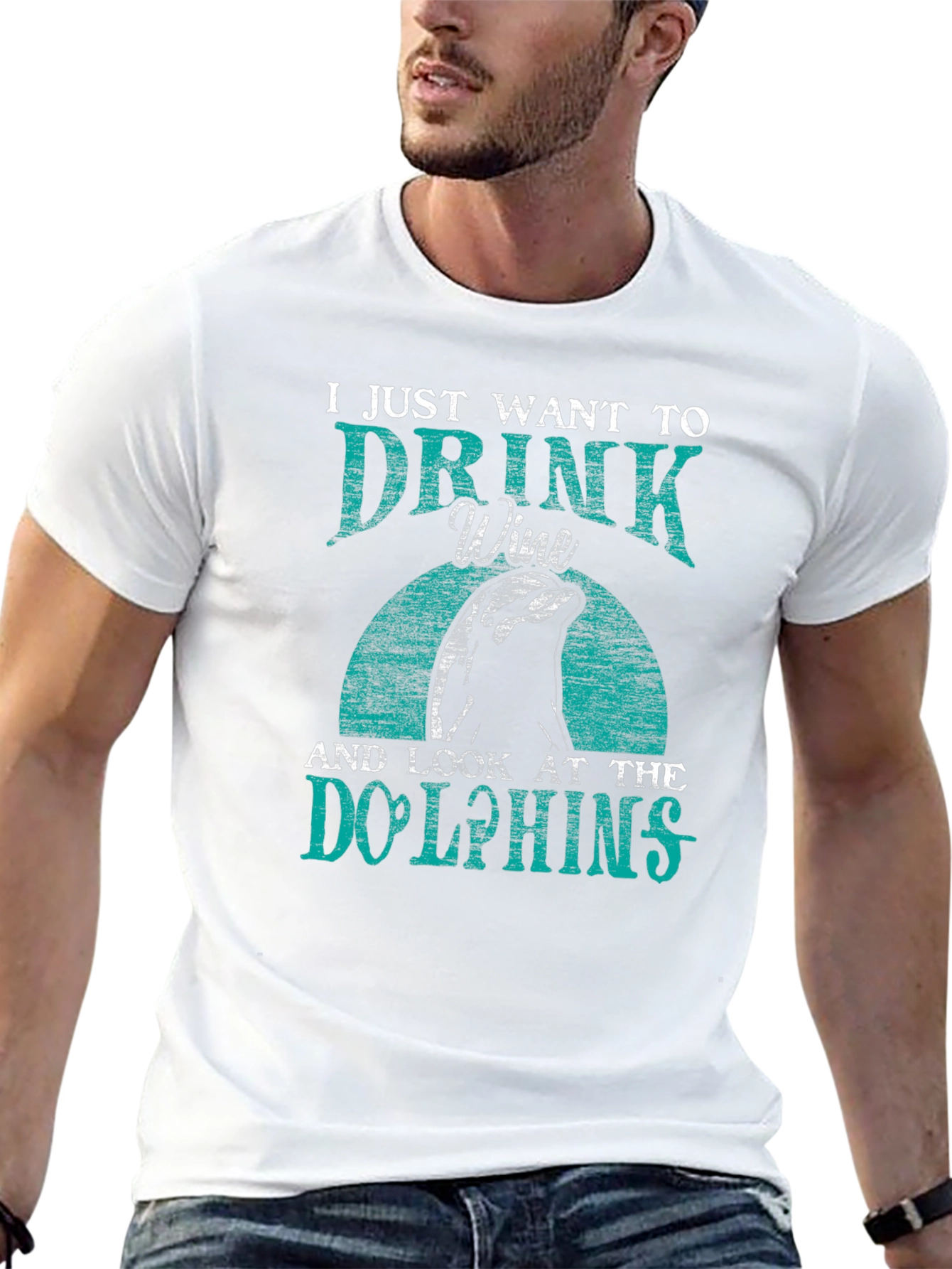 Drink Wine & Look at Dolphins T-Shirt