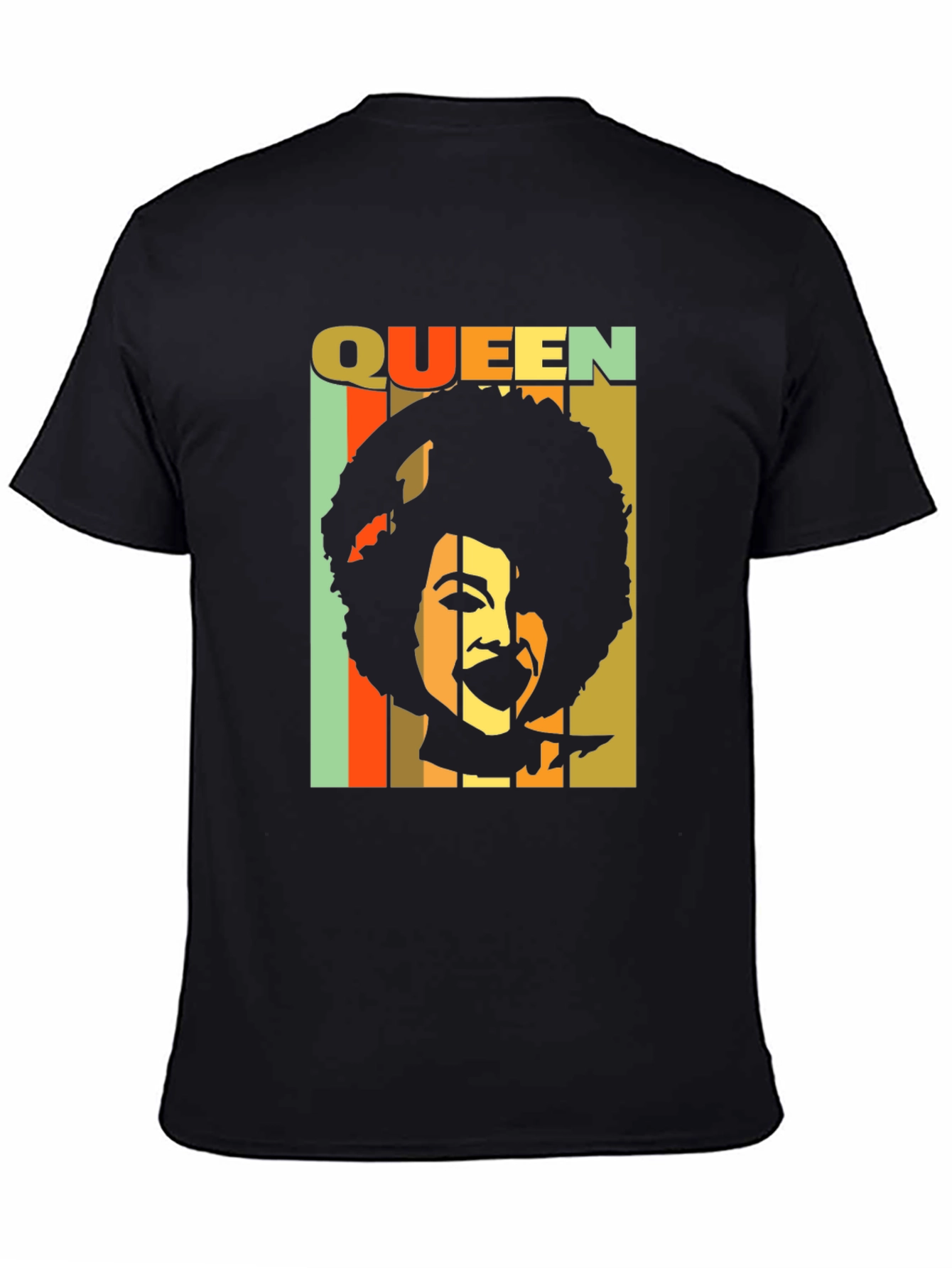 Retro Queen Afro T-Shirt - Black