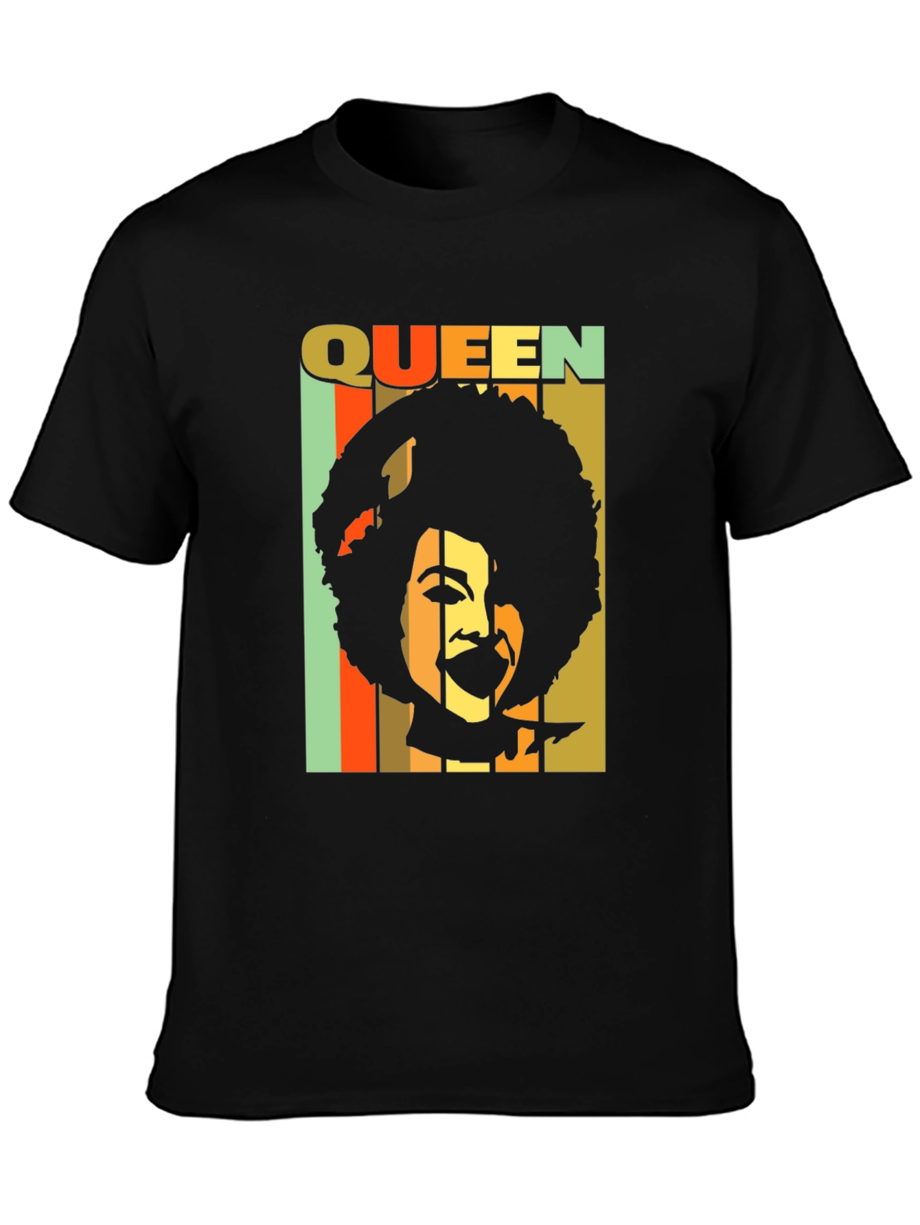 Retro Queen Afro T-Shirt - Black