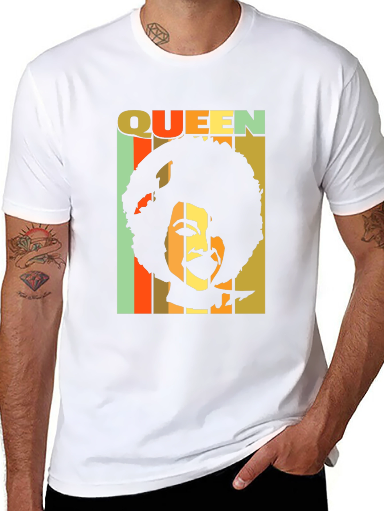 Retro Queen Afro T-Shirt - Black