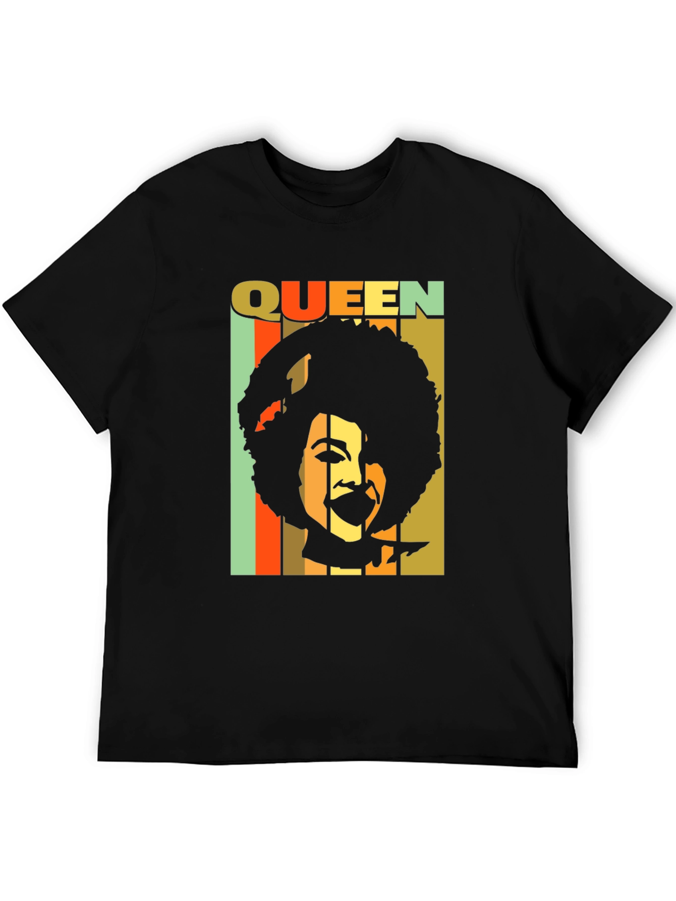 Retro Queen Afro T-Shirt - Black