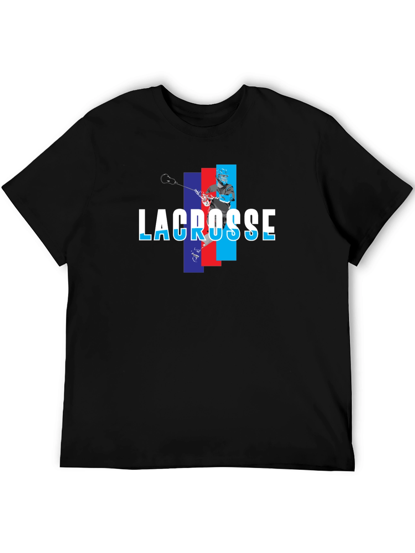 Lacrosse Player Graphic T-Shirt - Black