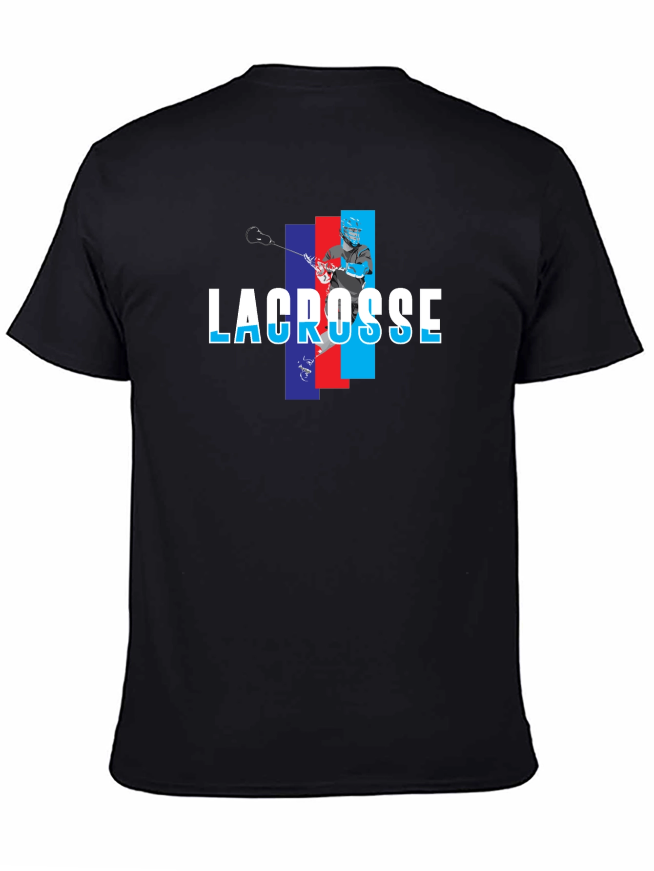 Lacrosse Player Graphic T-Shirt - Black