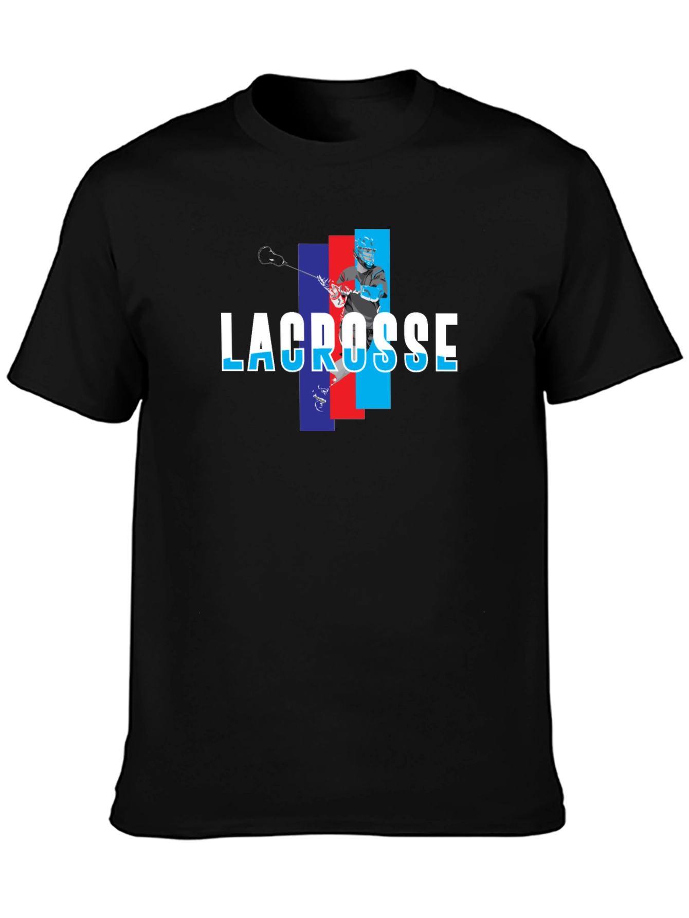 Lacrosse Player Graphic T-Shirt - Black