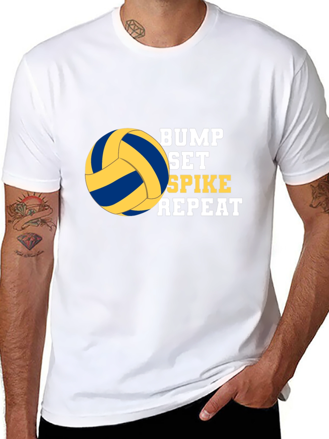 Bump Set Spike Repeat Volleyball Graphic T-Shirt