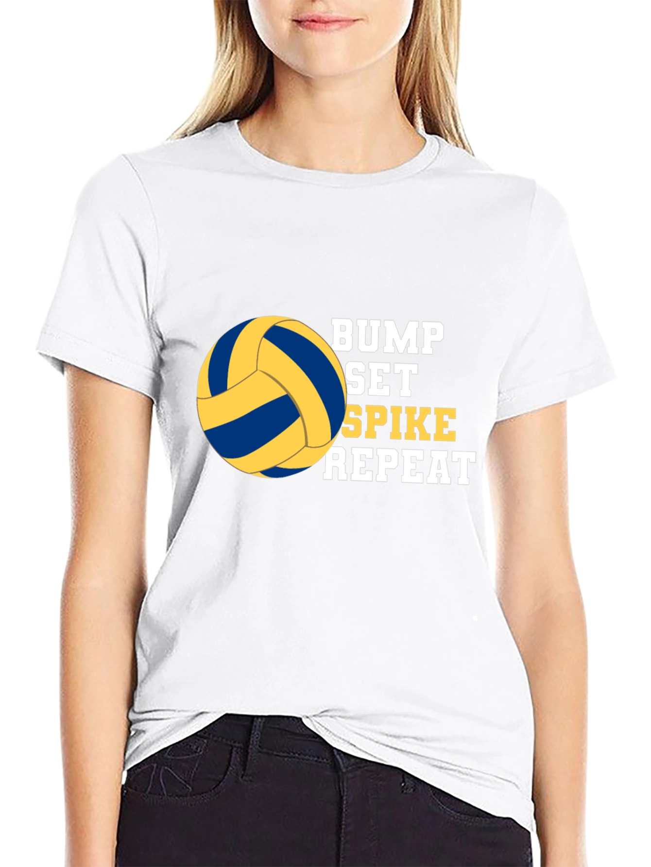 Bump Set Spike Repeat Volleyball Graphic T-Shirt