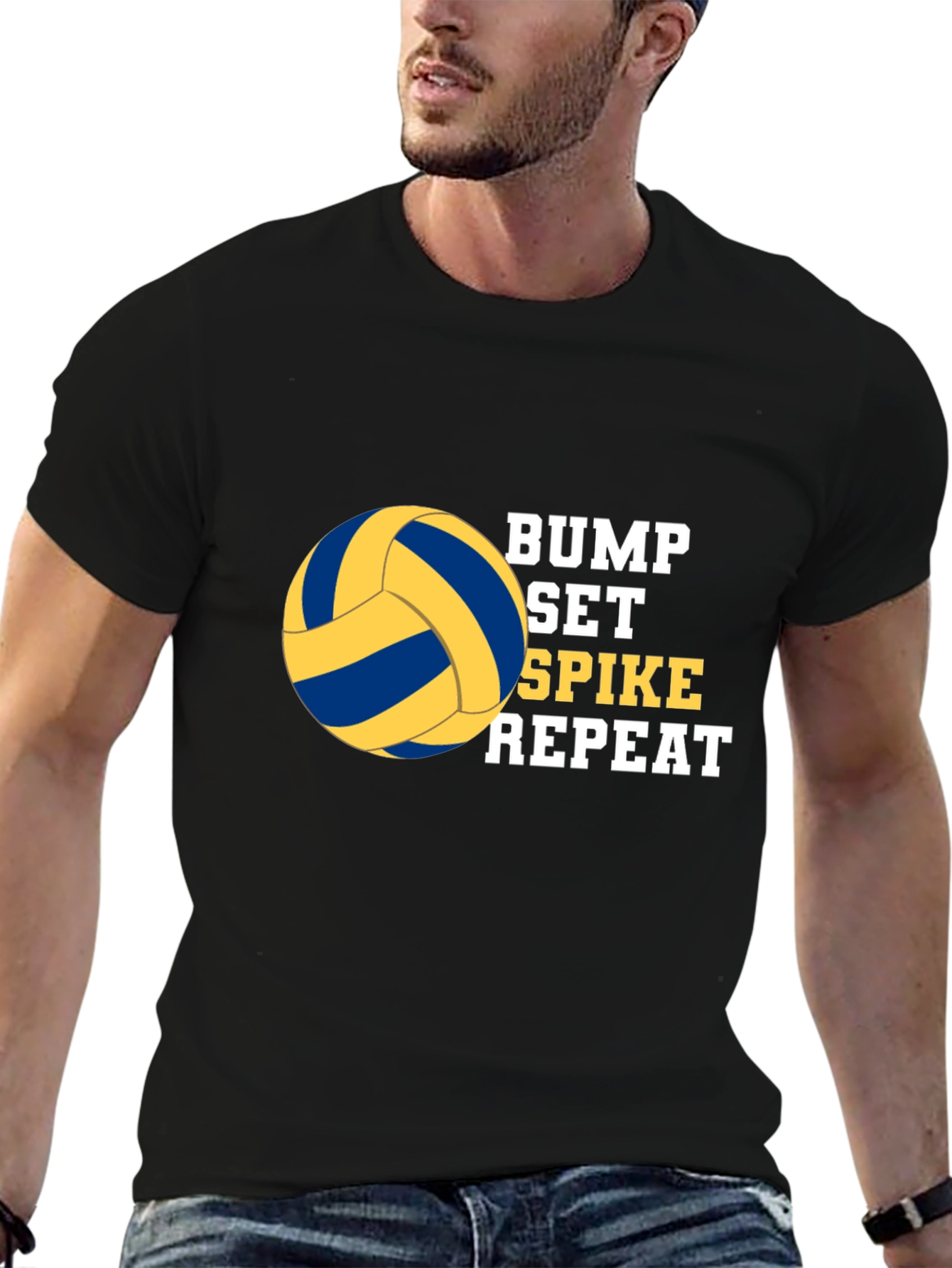Bump Set Spike Repeat Volleyball Graphic T-Shirt