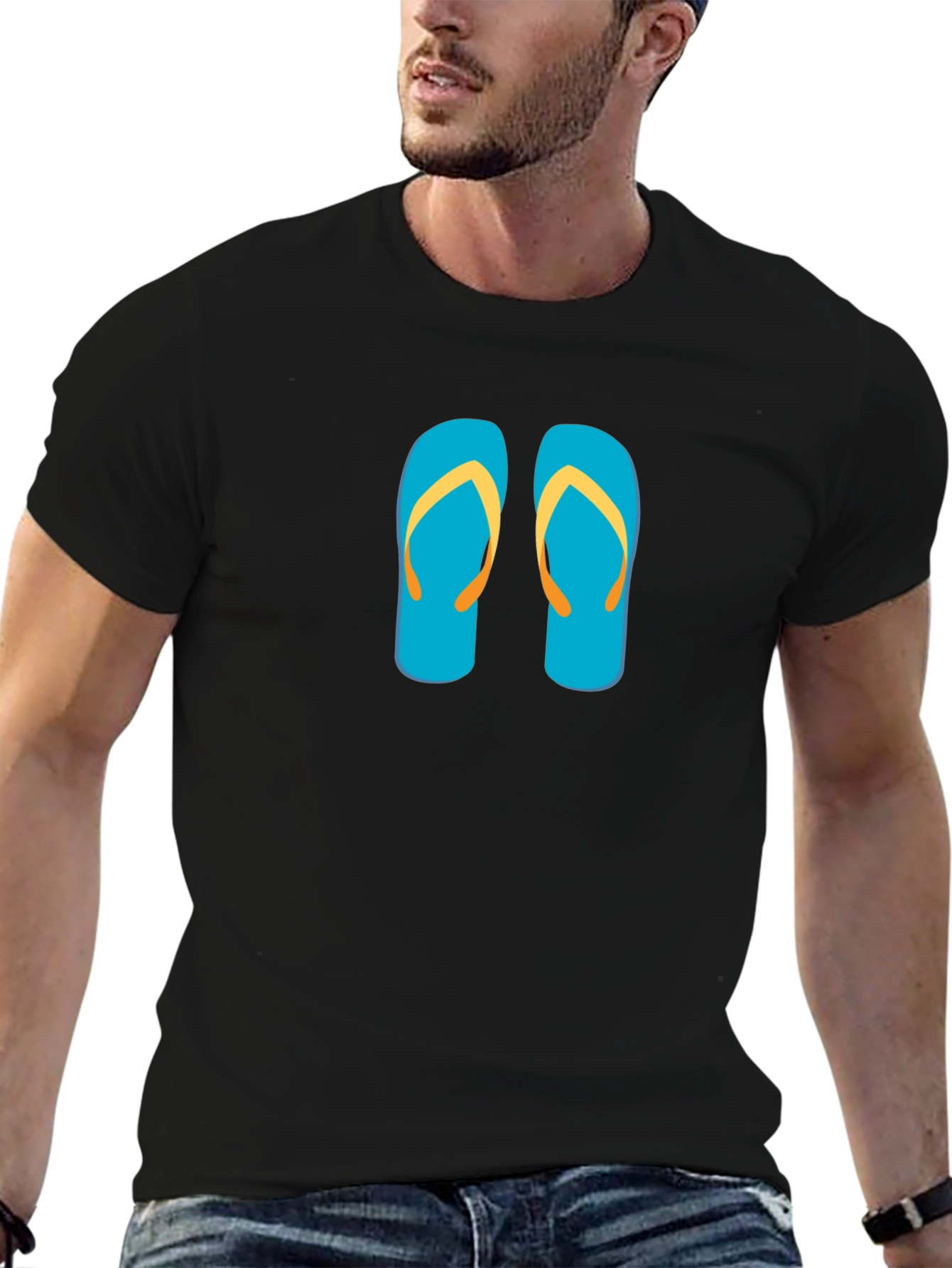 Flip Flop Graphic Tee - Black Summer Shirt