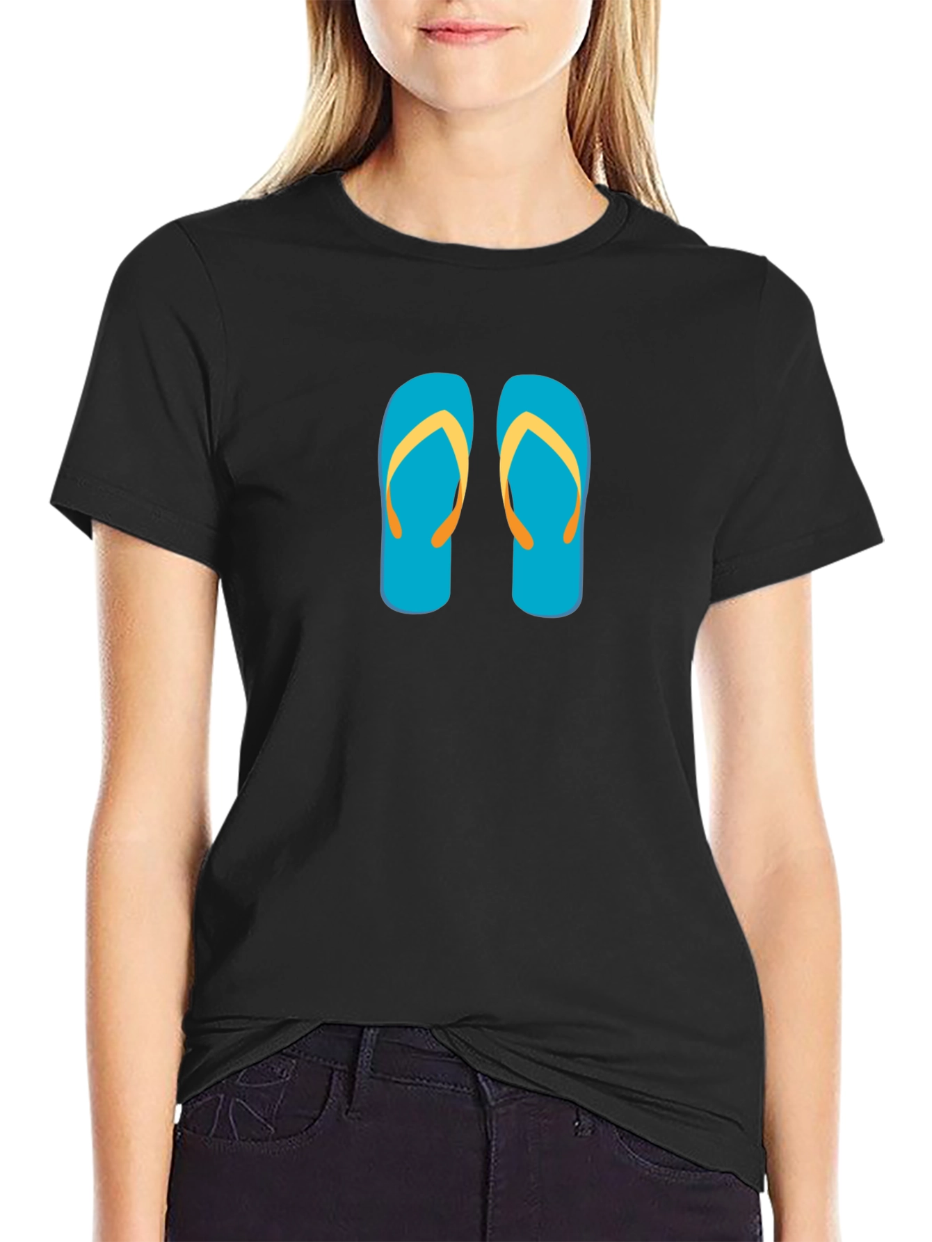 Flip Flop Graphic Tee - Black Summer Shirt