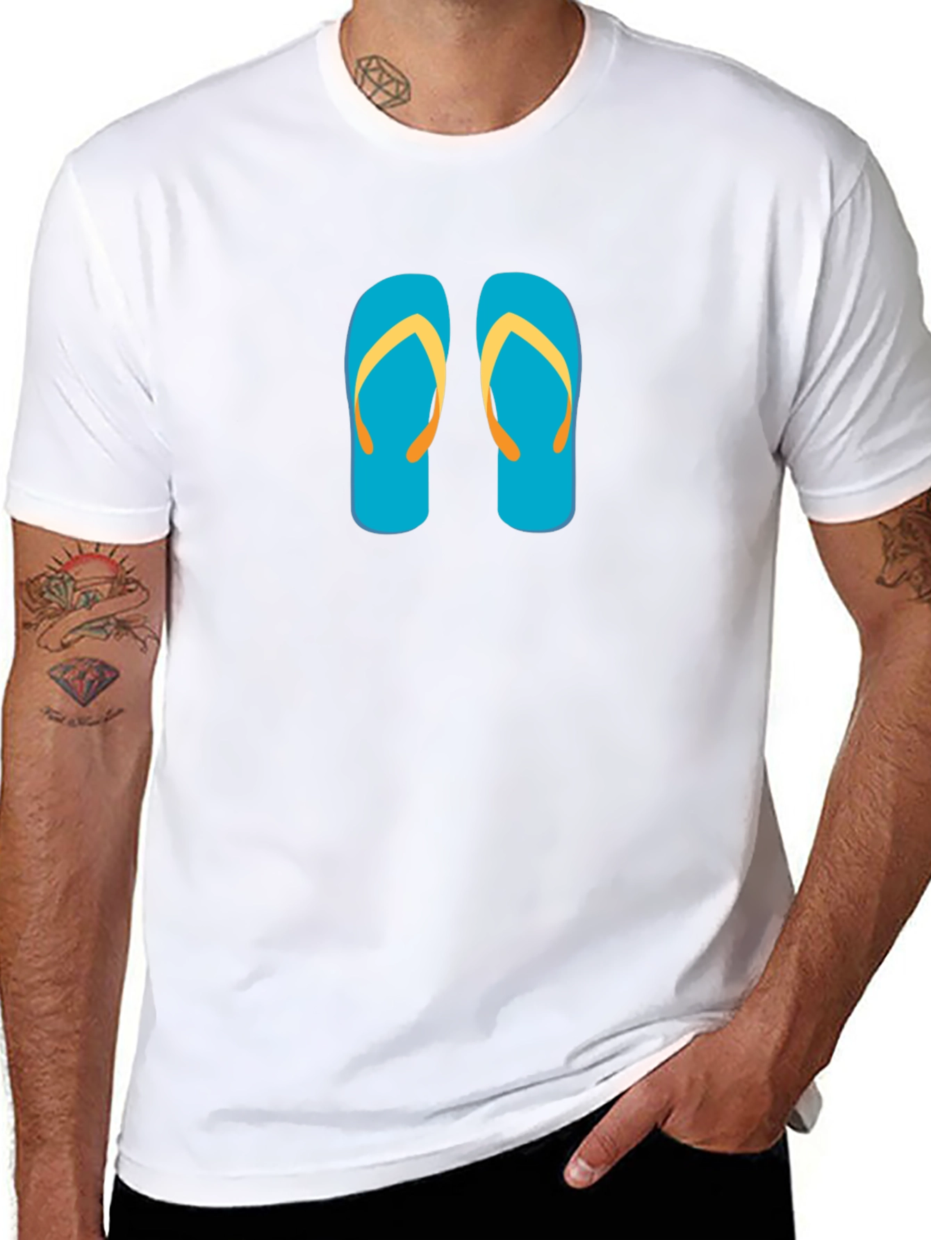 Flip Flop Graphic Tee - Black Summer Shirt