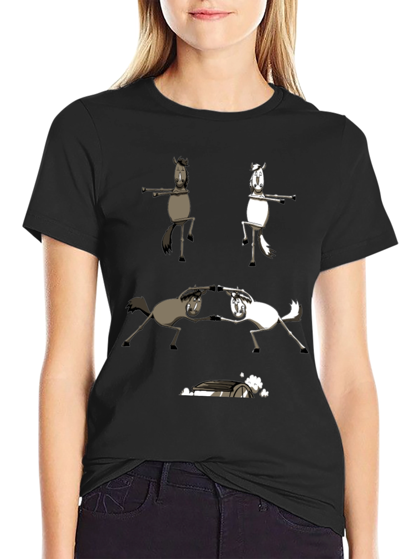 Funny Horse T-Shirt Dancing Horses Graphic Tee