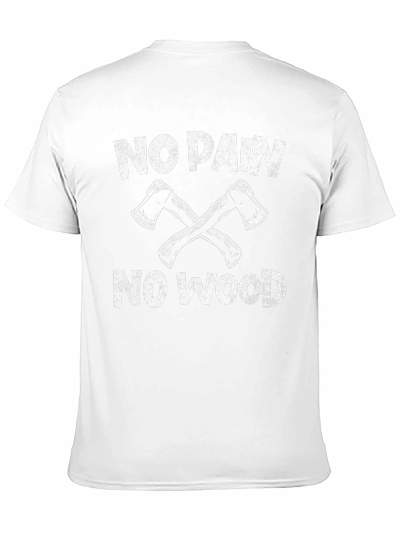No Pain No Wood Black T-Shirt Lumberjack Axe