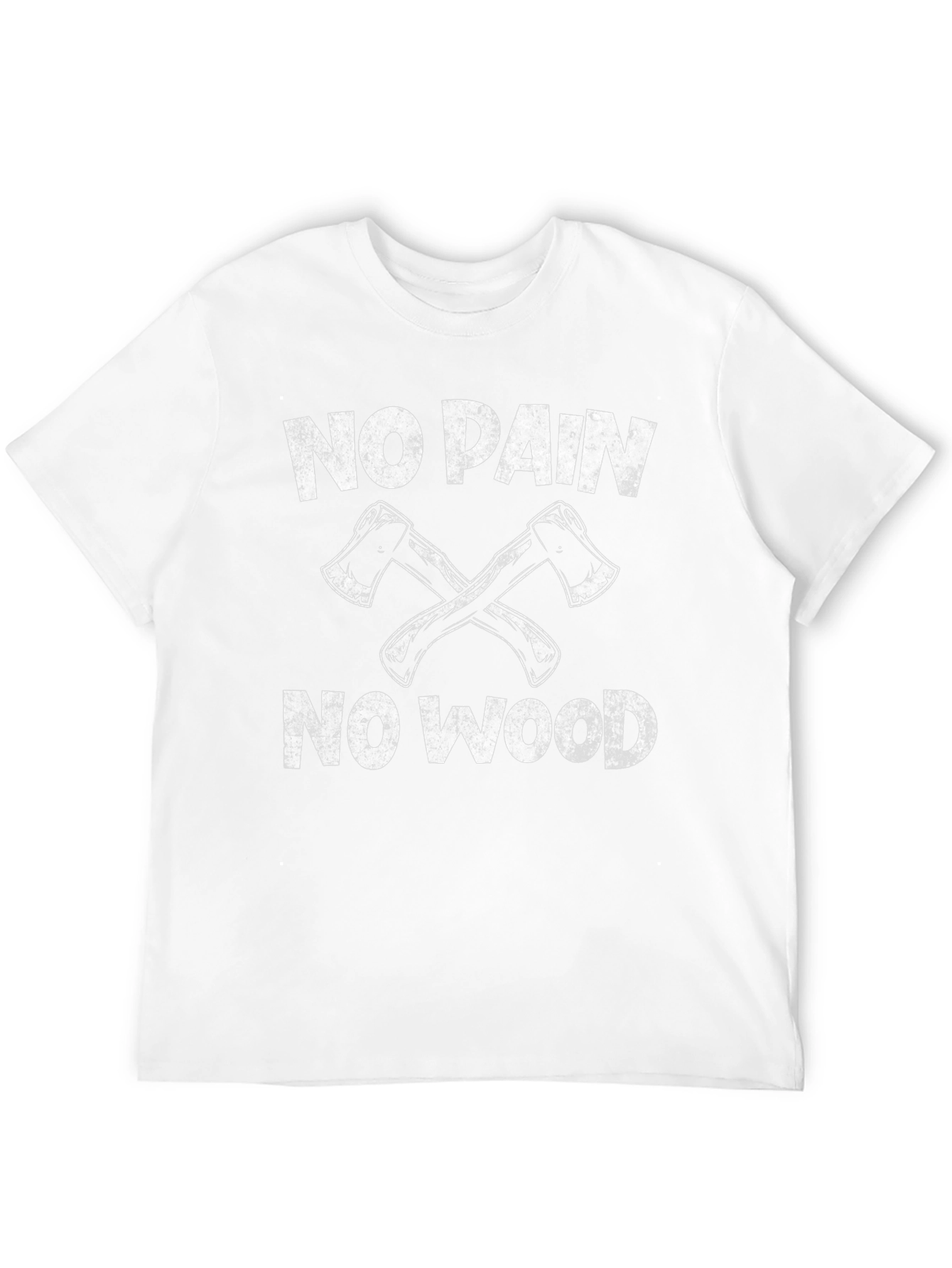 No Pain No Wood Black T-Shirt Lumberjack Axe