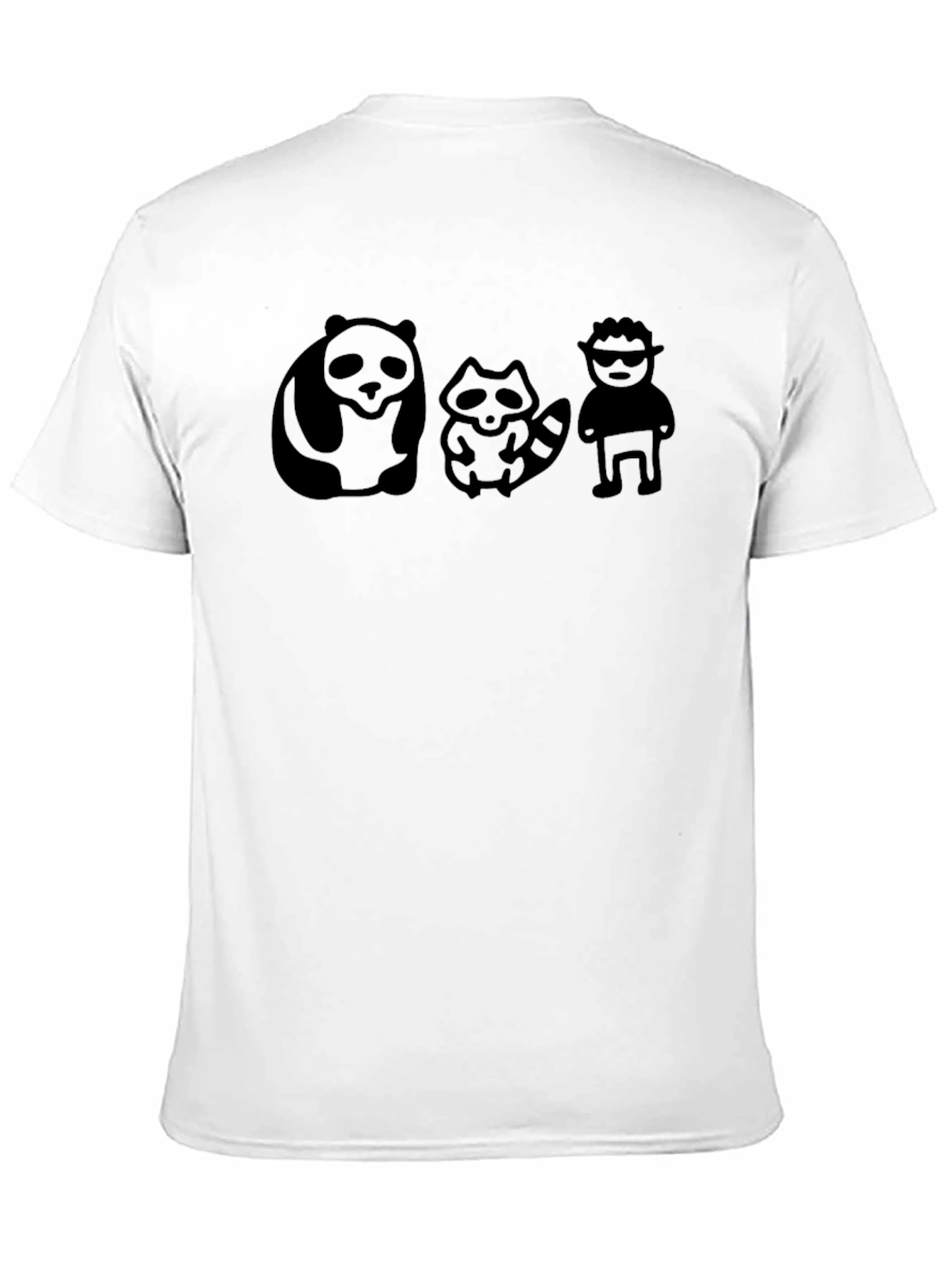 Panda Raccoon & Buddy Black Graphic Tee