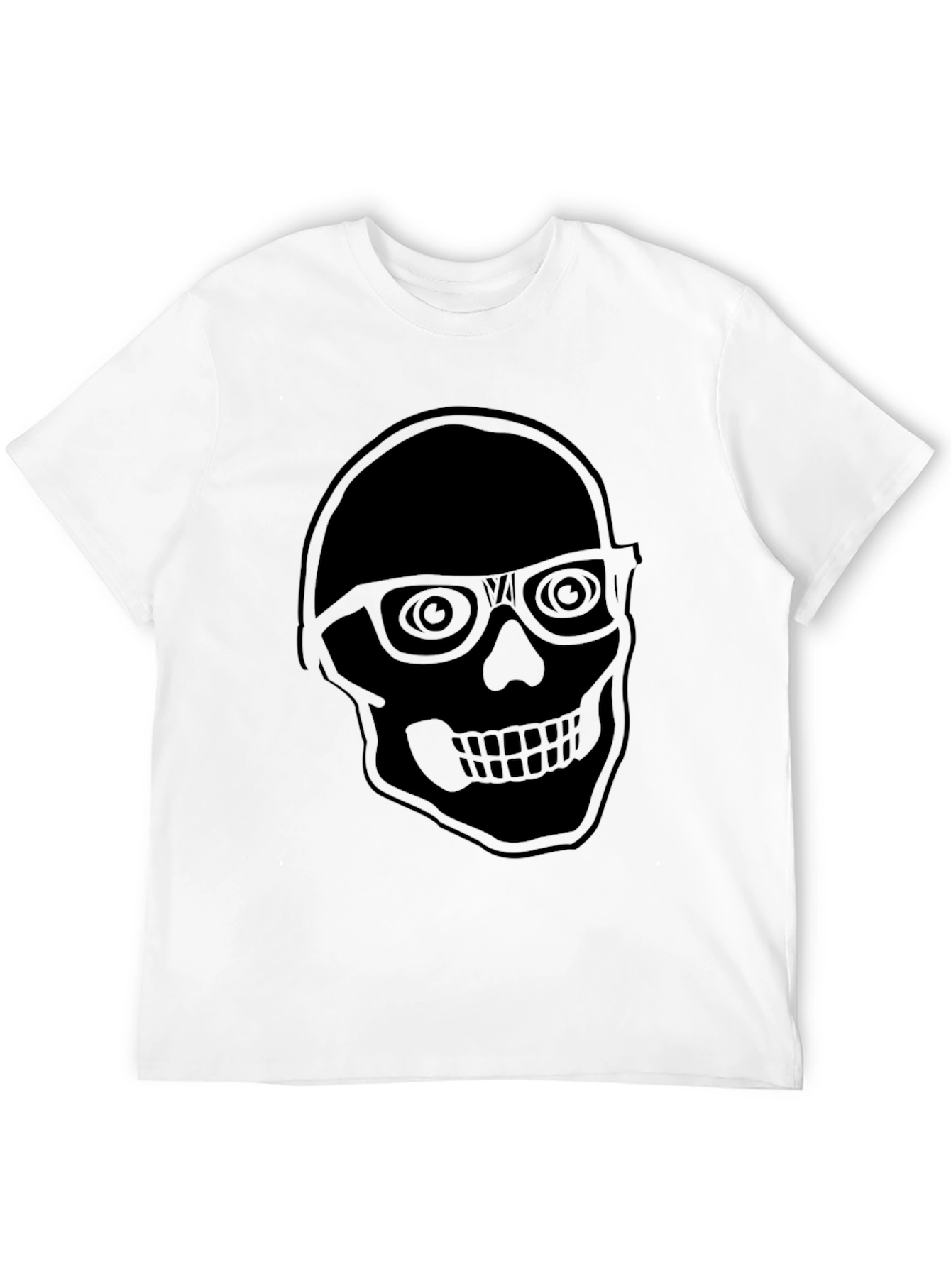 Cool Skull With Glasses Black T-Shirt