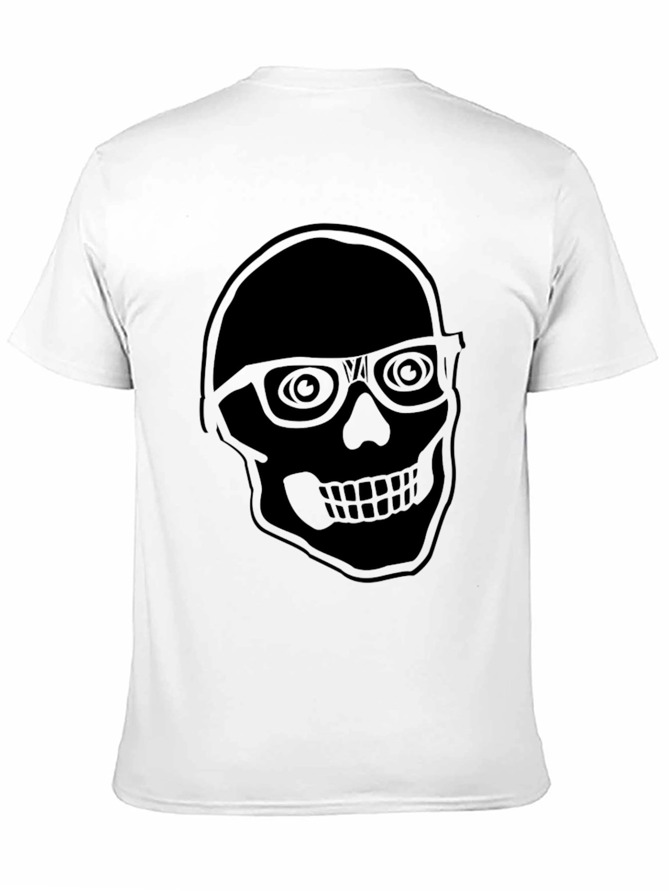 Cool Skull With Glasses Black T-Shirt