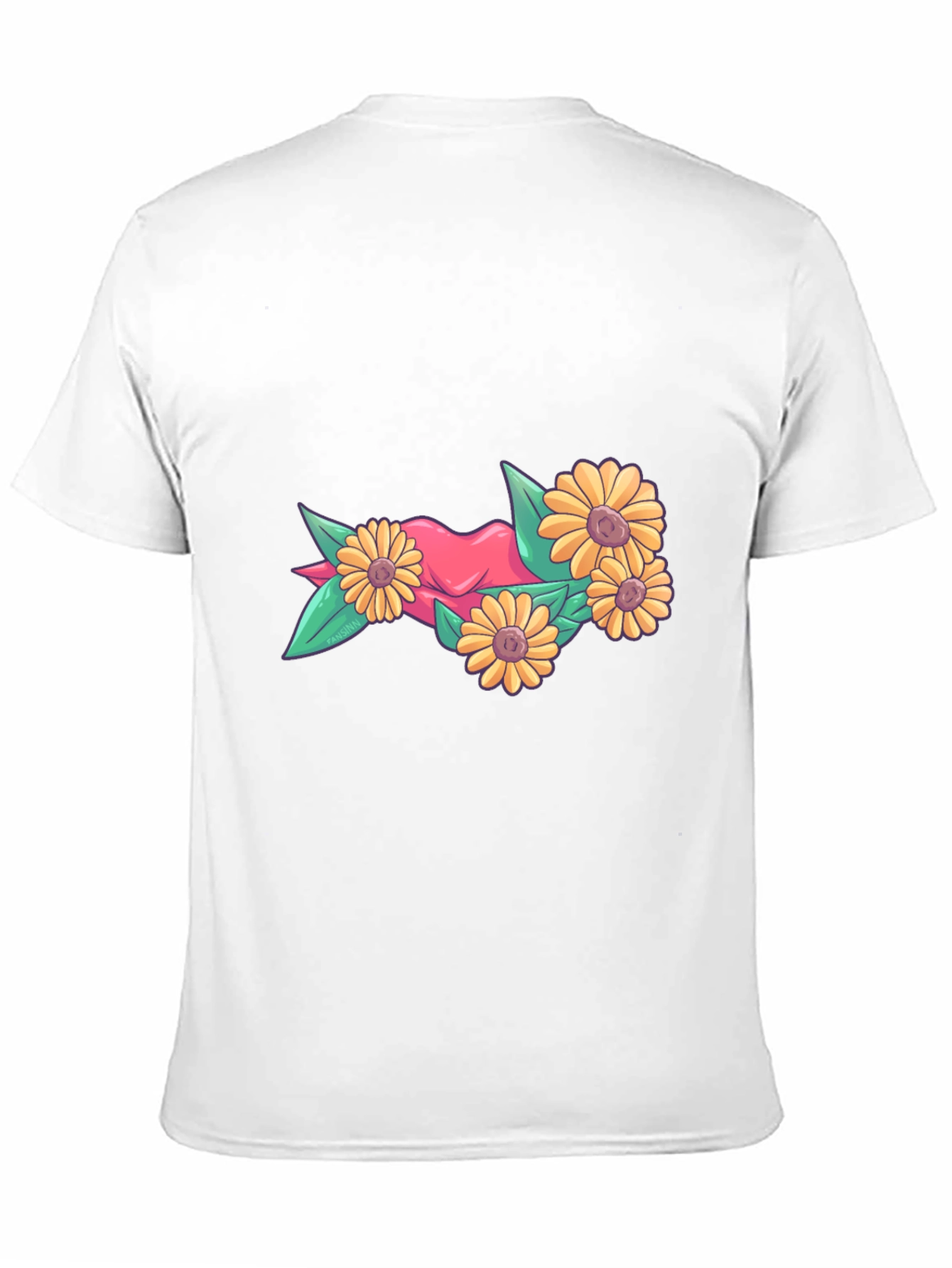Floral Heart Graphic Tee - Stylish Black T-Shirt