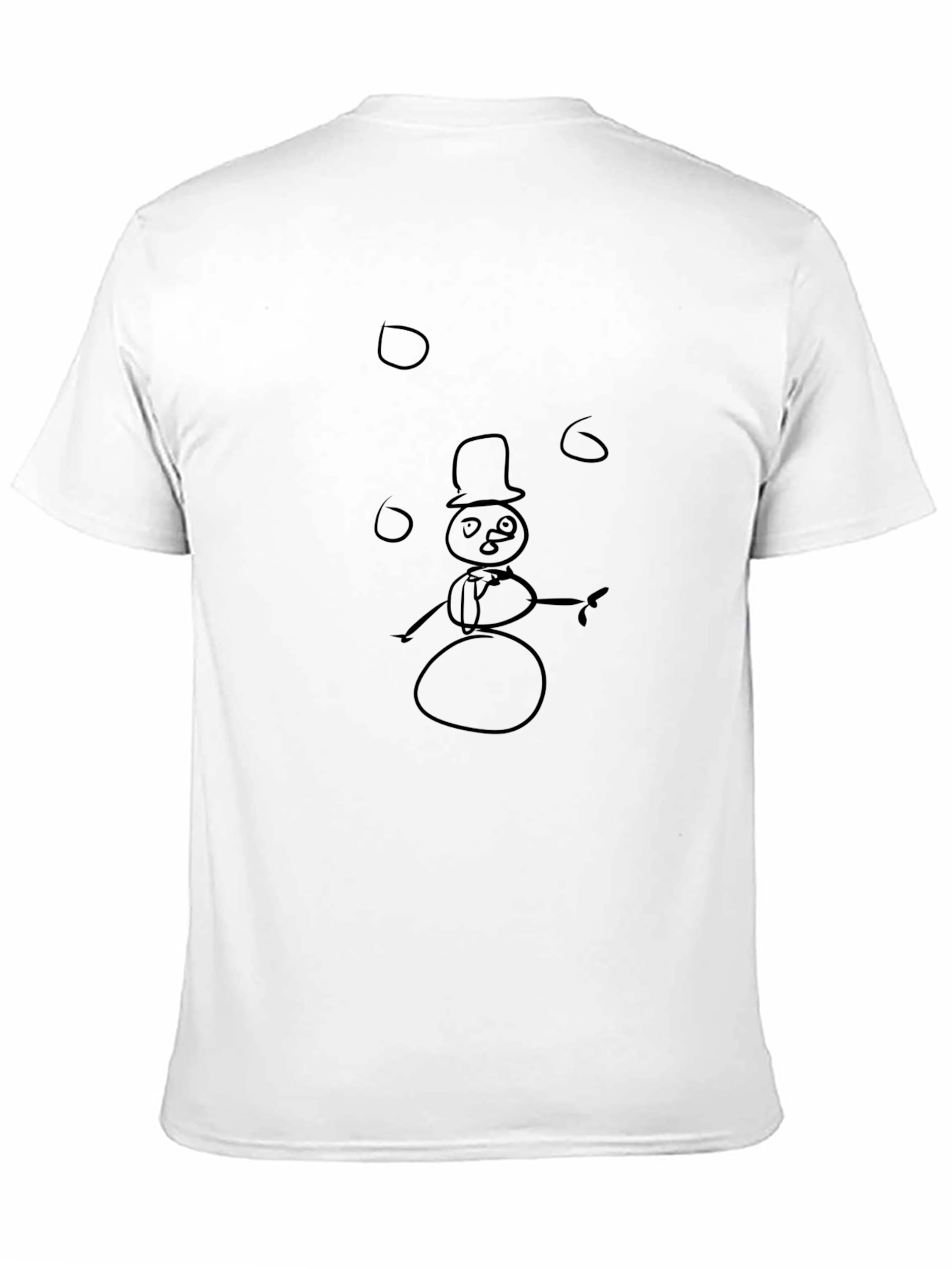 Whimsical Snowman Juggling T-Shirt - Black