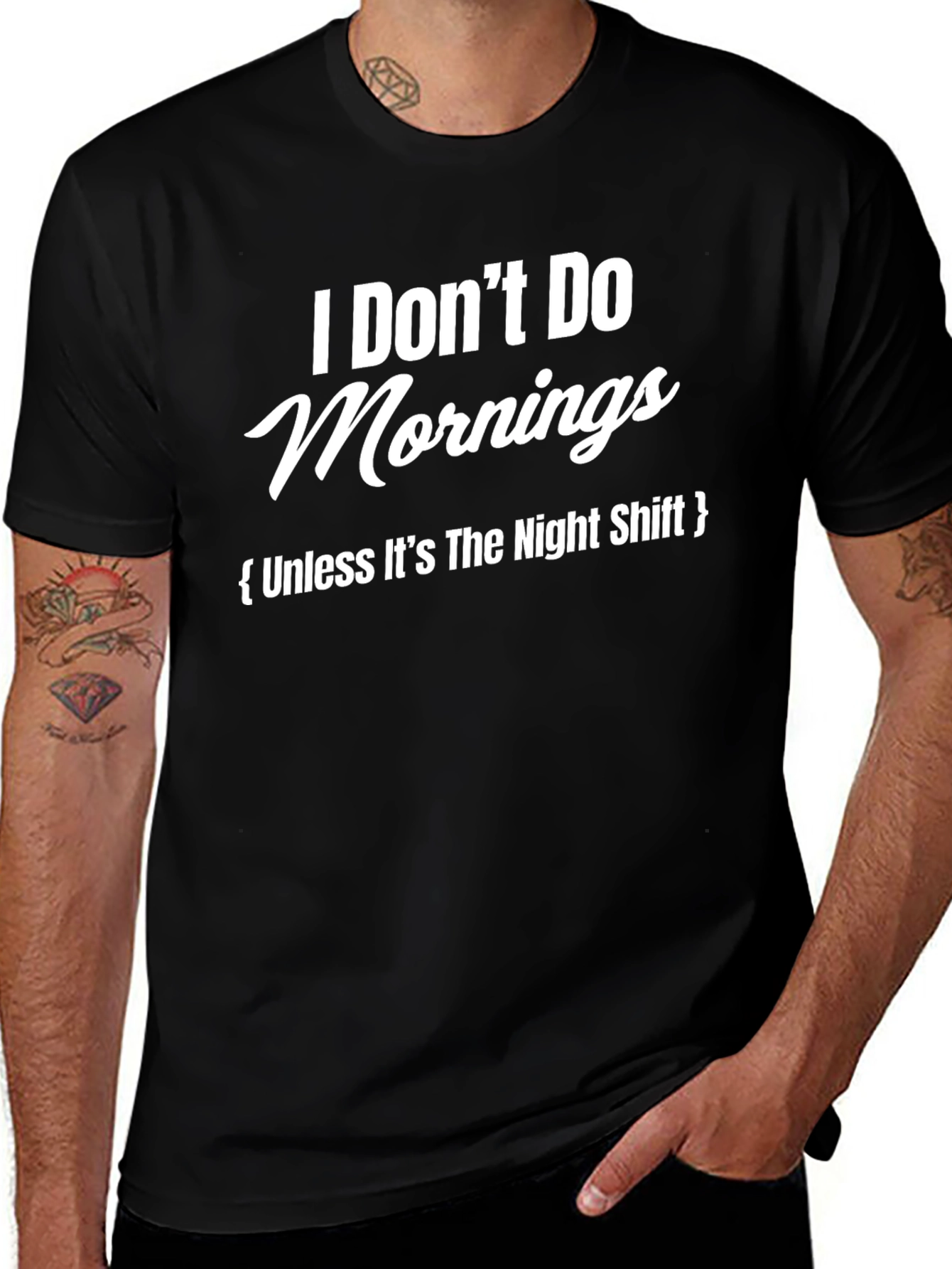 Humorous I Dont Do Mornings Graphic T-Shirt