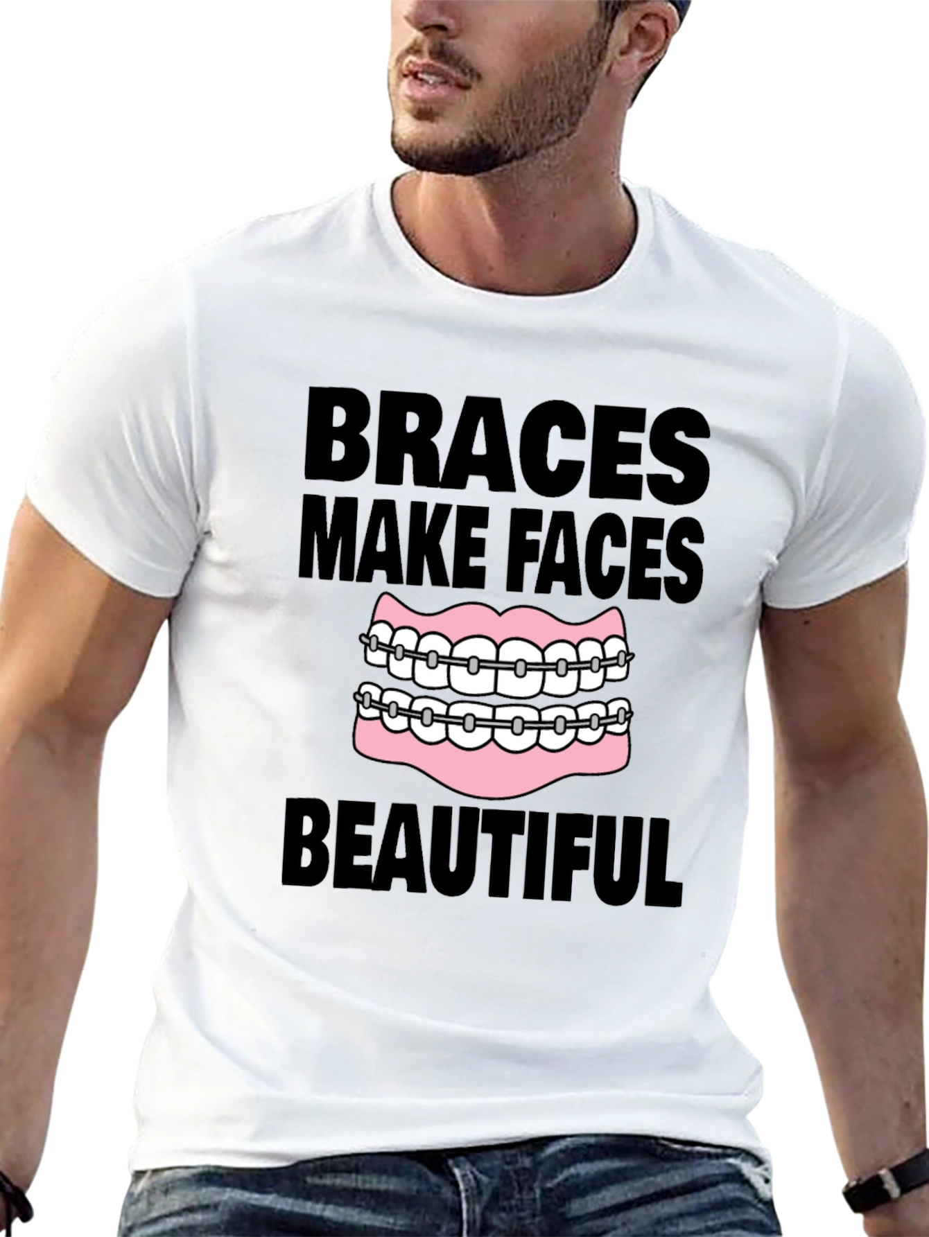 Braces Make Faces Beautiful Black T-Shirt