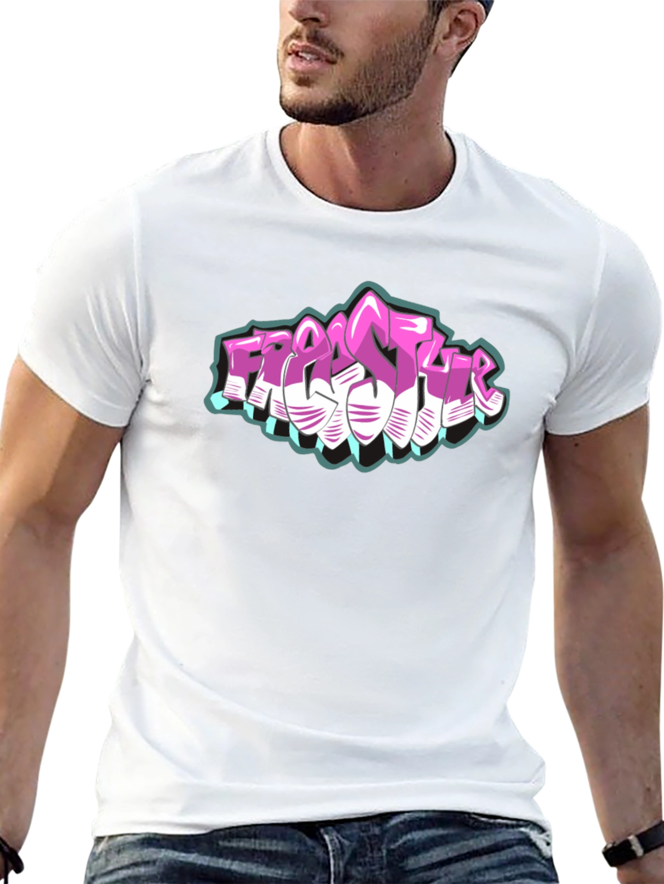 Freestyle Graffiti Graphic Black T-Shirt