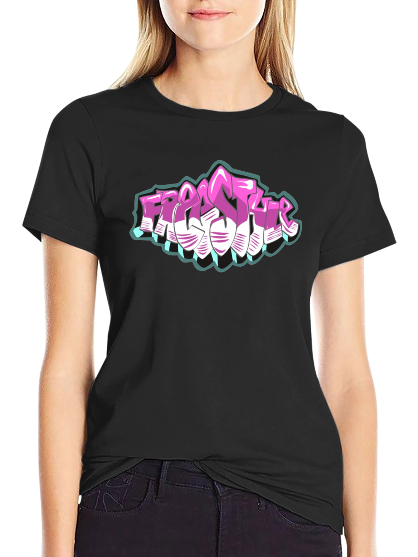 Freestyle Graffiti Graphic Black T-Shirt