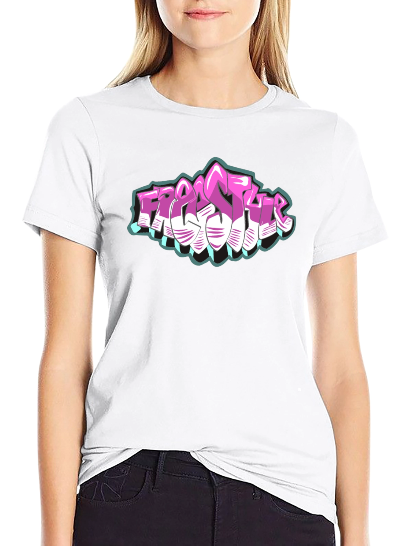 Freestyle Graffiti Graphic Black T-Shirt