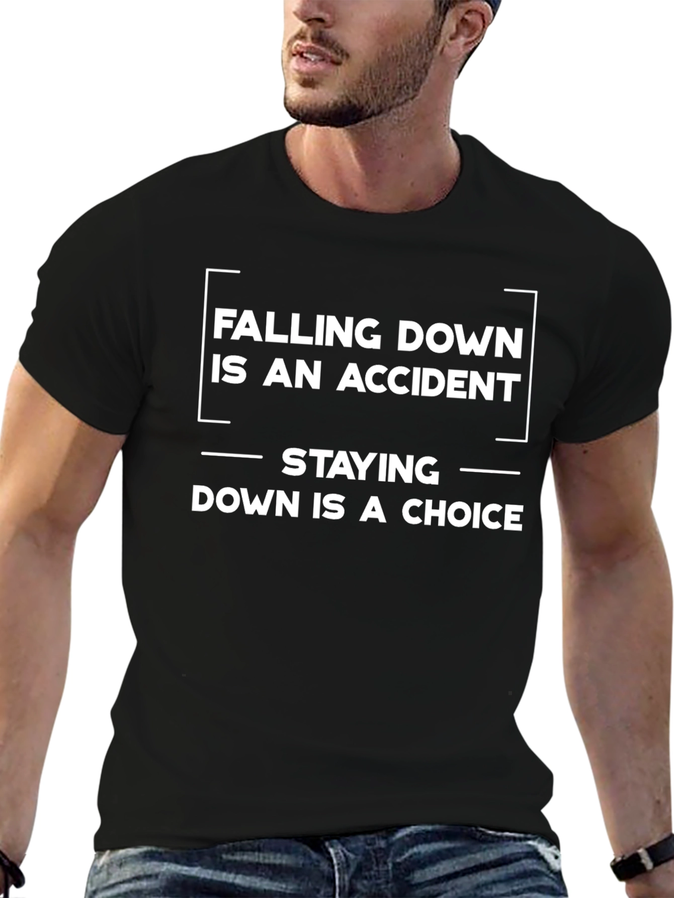 Falling Down Choice Black Graphic T-Shirt