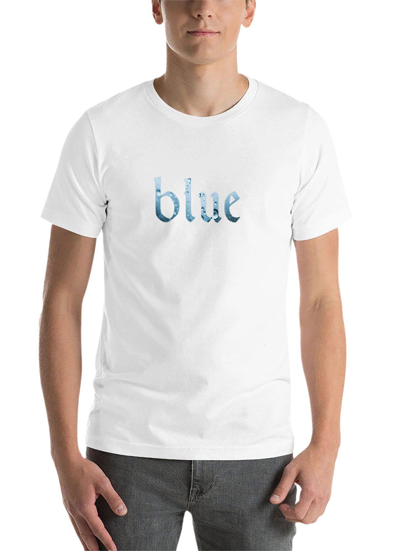 Blue Graphic Print Crew Neck T-Shirt