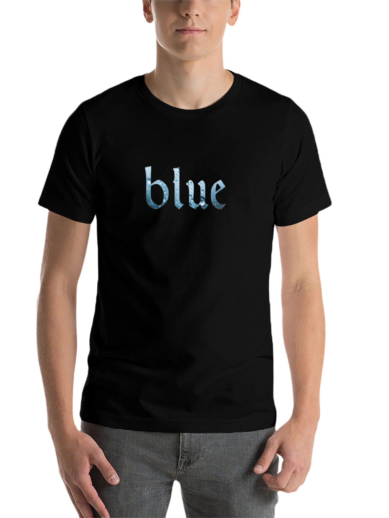 Blue Graphic Print Crew Neck T-Shirt