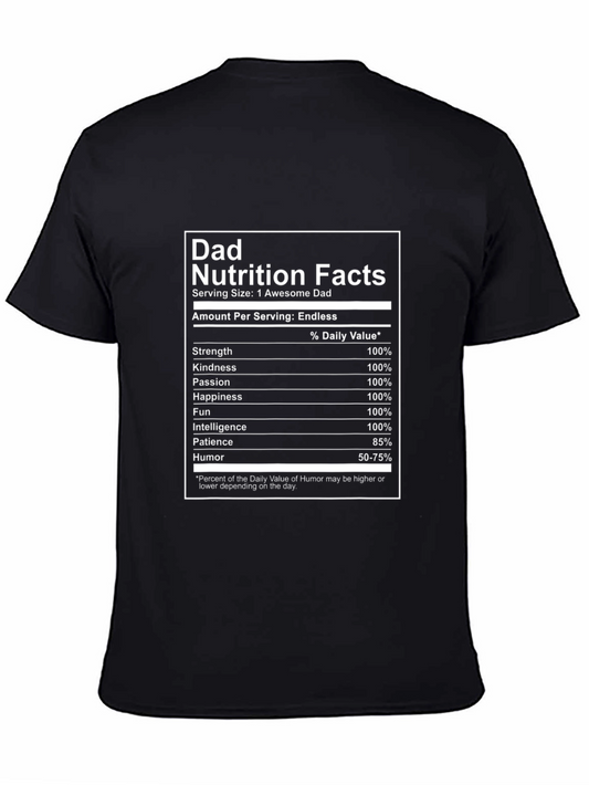 Awesome Dad Nutrition Facts Graphic T-Shirt