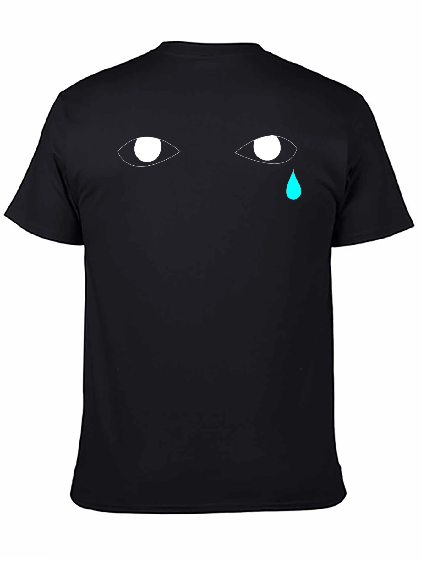 Tearful Eyes Graphic Tee - Black Cotton Comfort