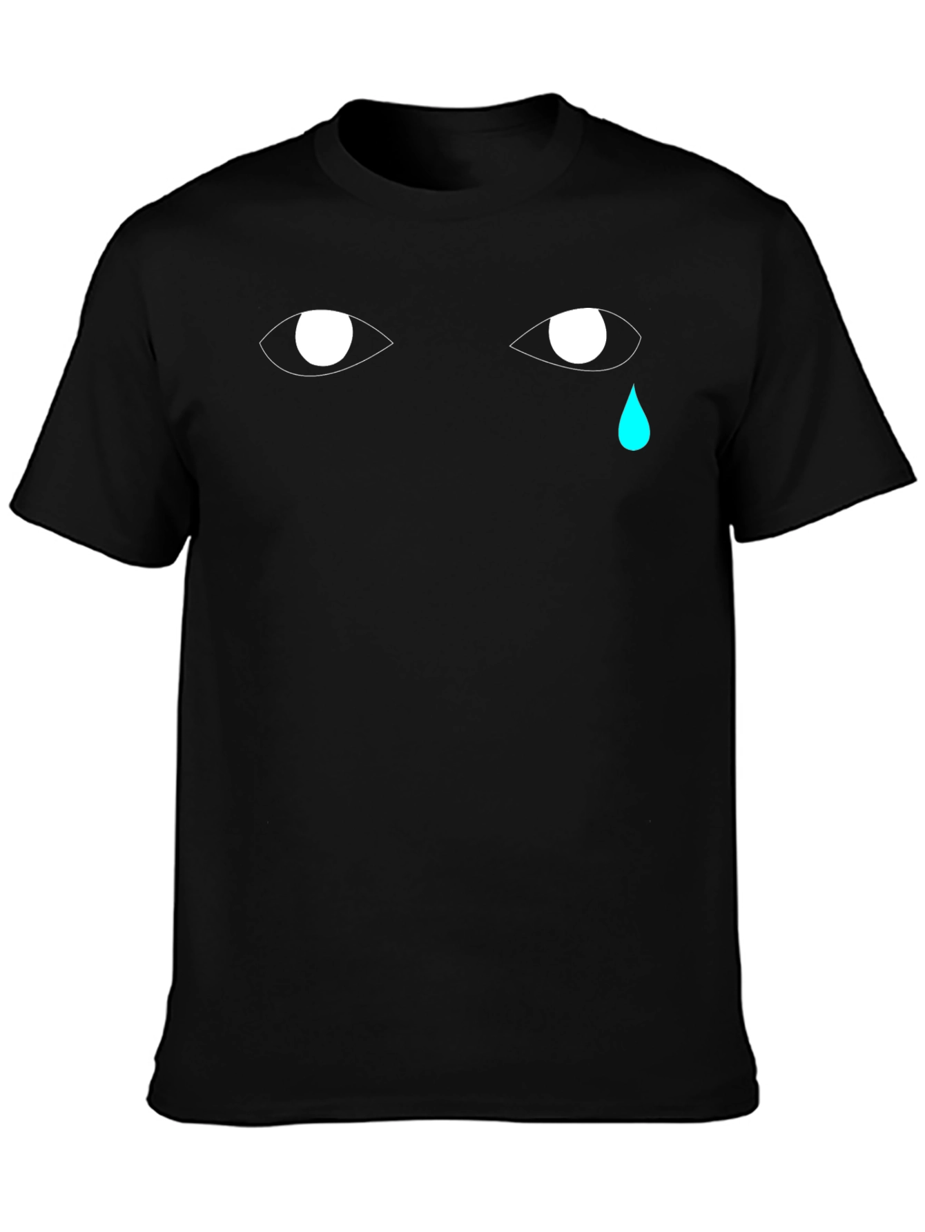 Tearful Eyes Graphic Tee - Black Cotton Comfort