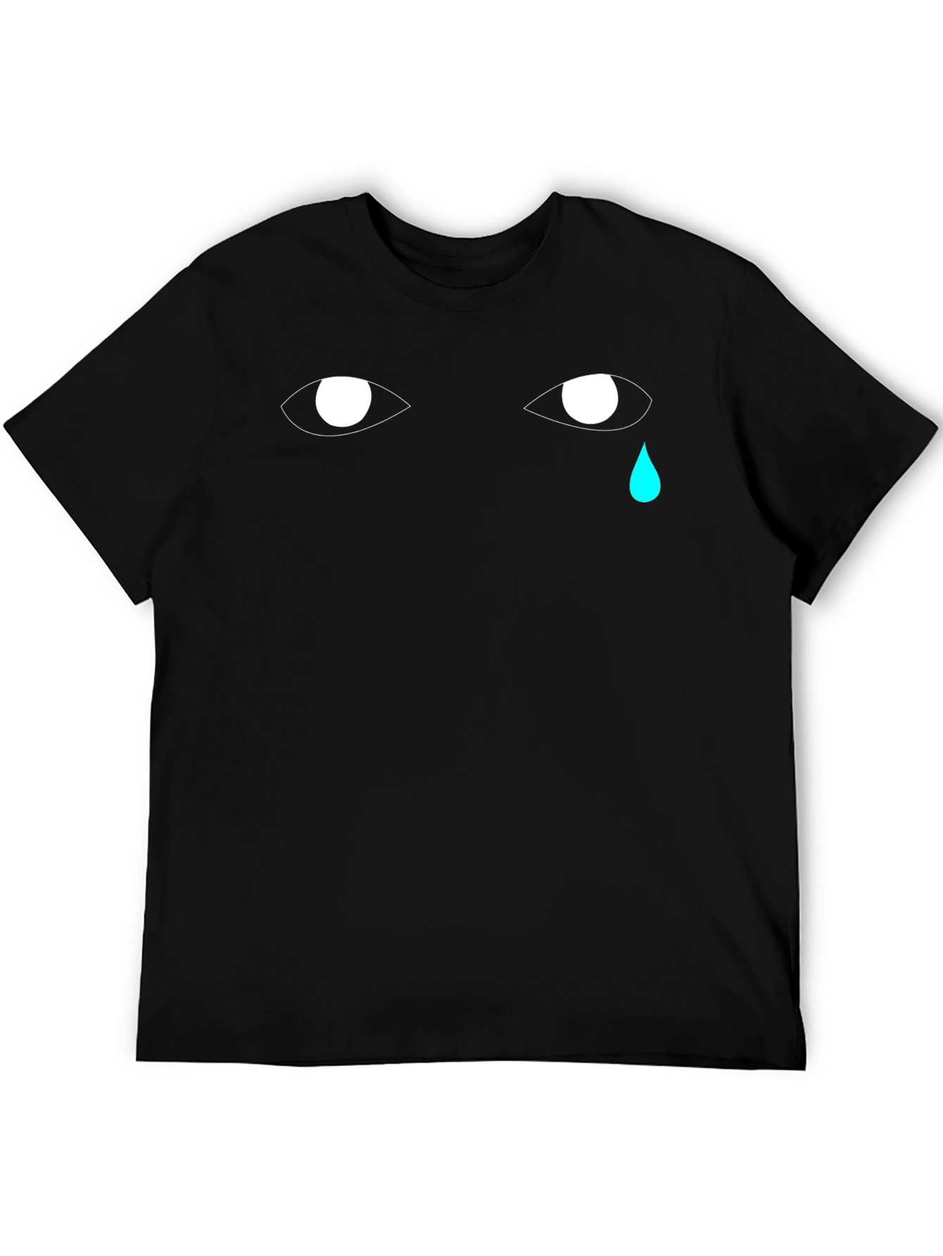Tearful Eyes Graphic Tee - Black Cotton Comfort