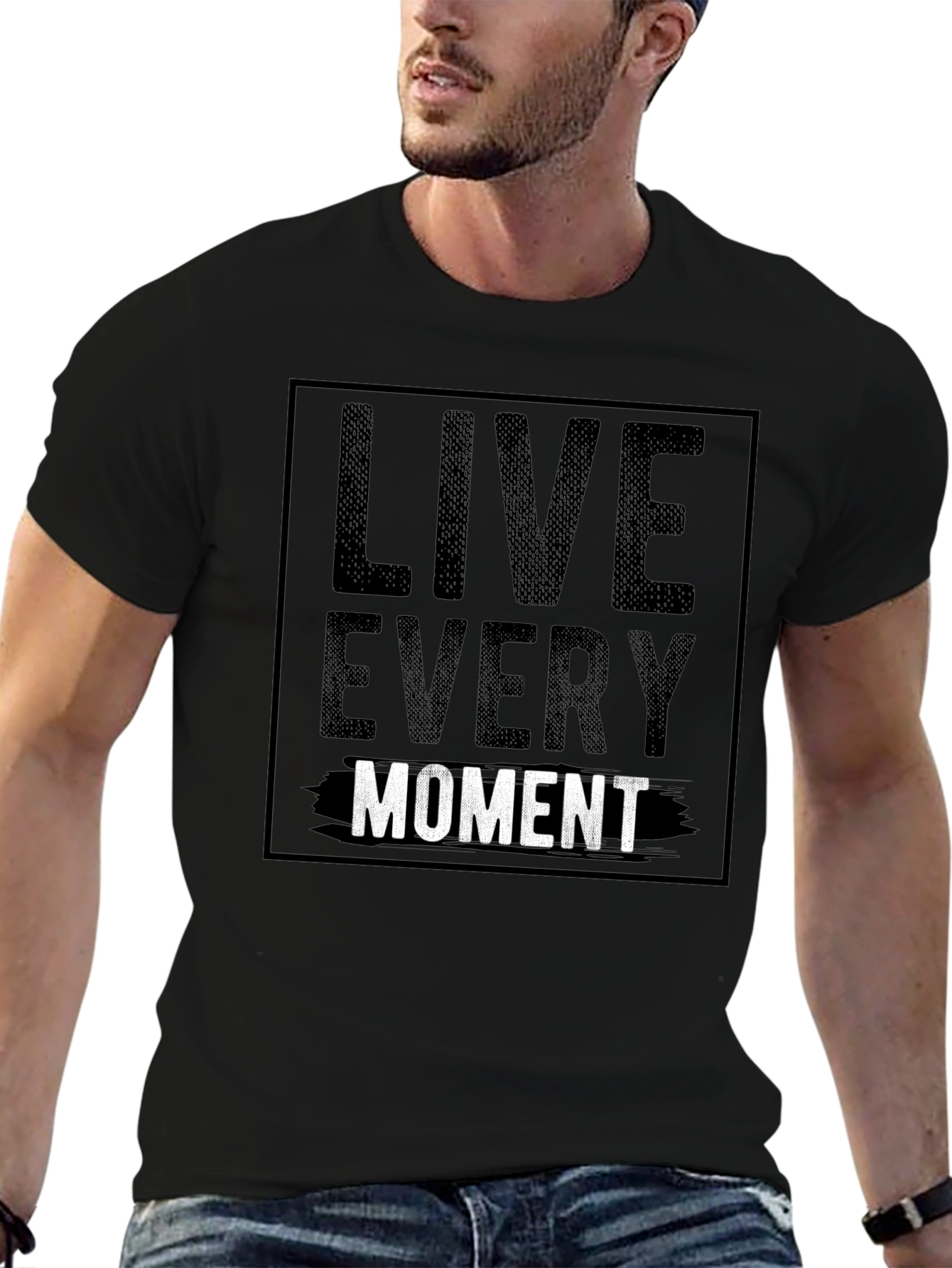 Live Every Moment Graphic Tee - Black
