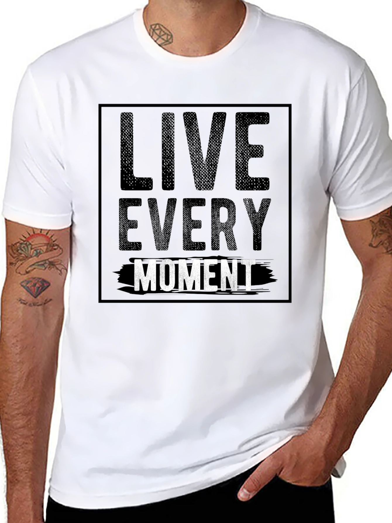 Live Every Moment Graphic Tee - Black