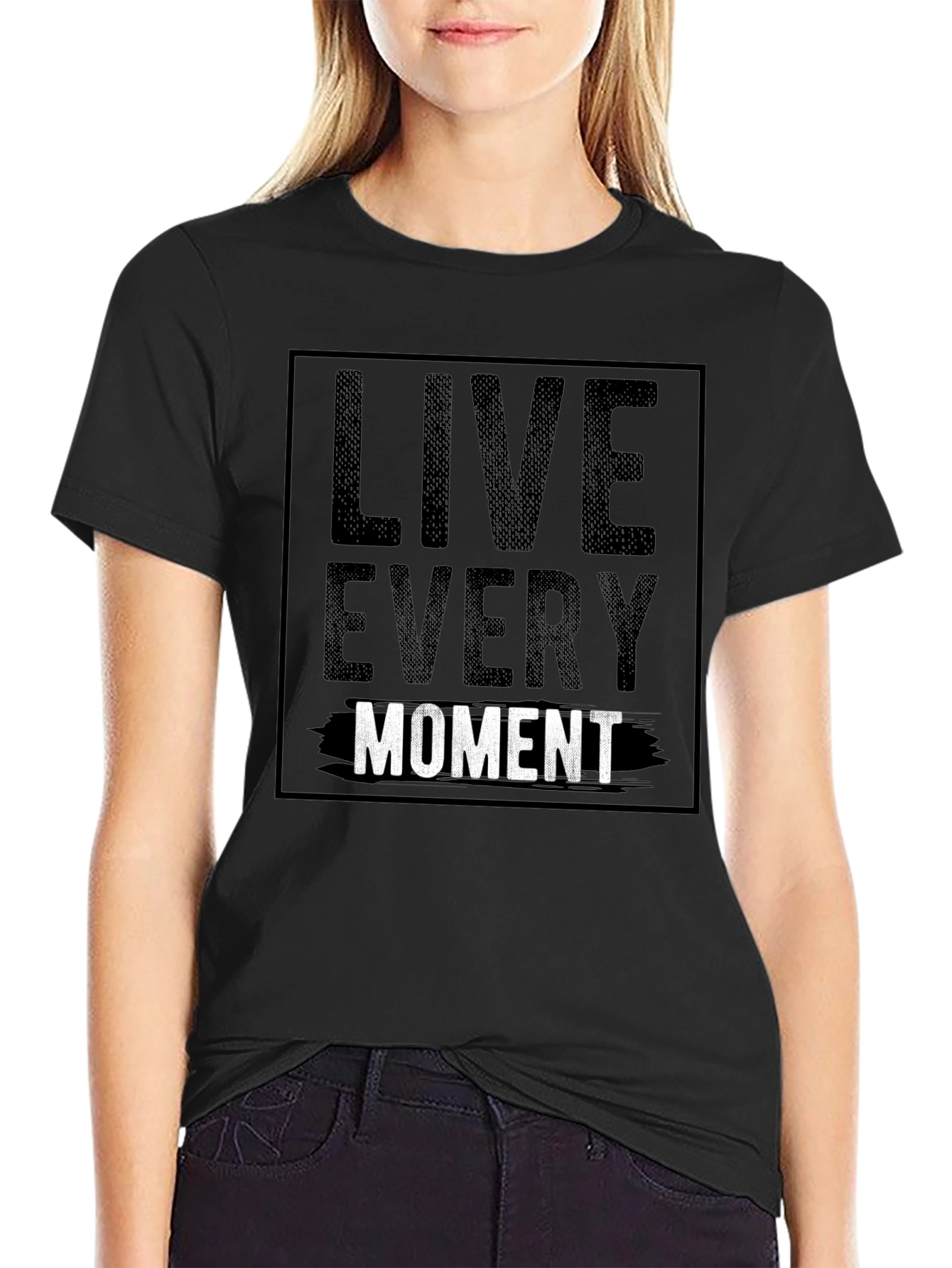 Live Every Moment Graphic Tee - Black