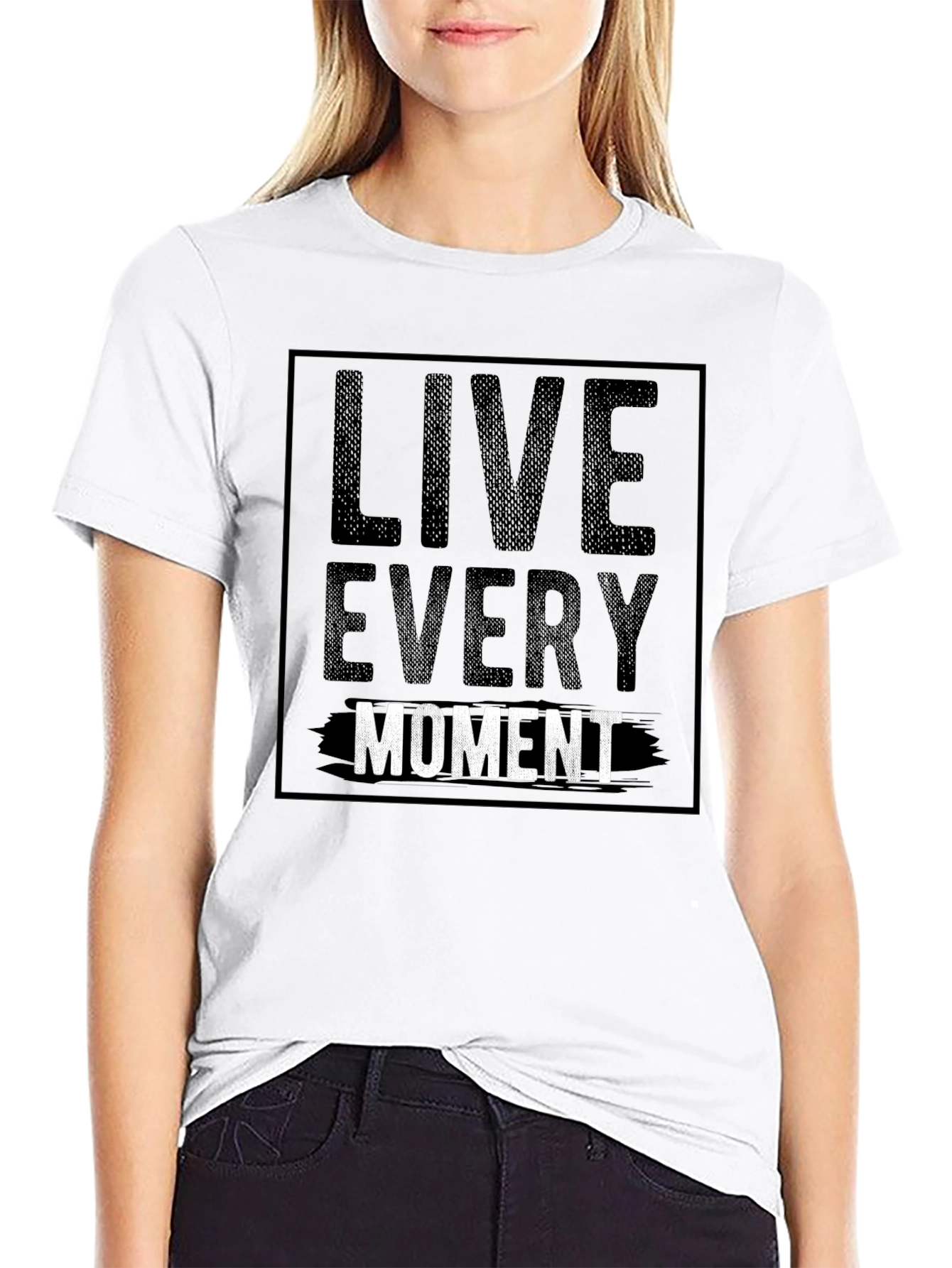 Live Every Moment Graphic Tee - Black
