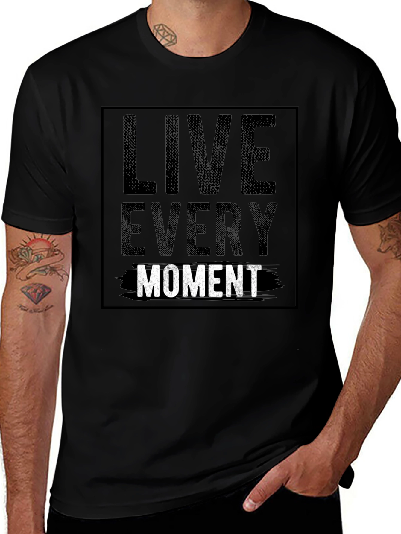 Live Every Moment Graphic Tee - Black
