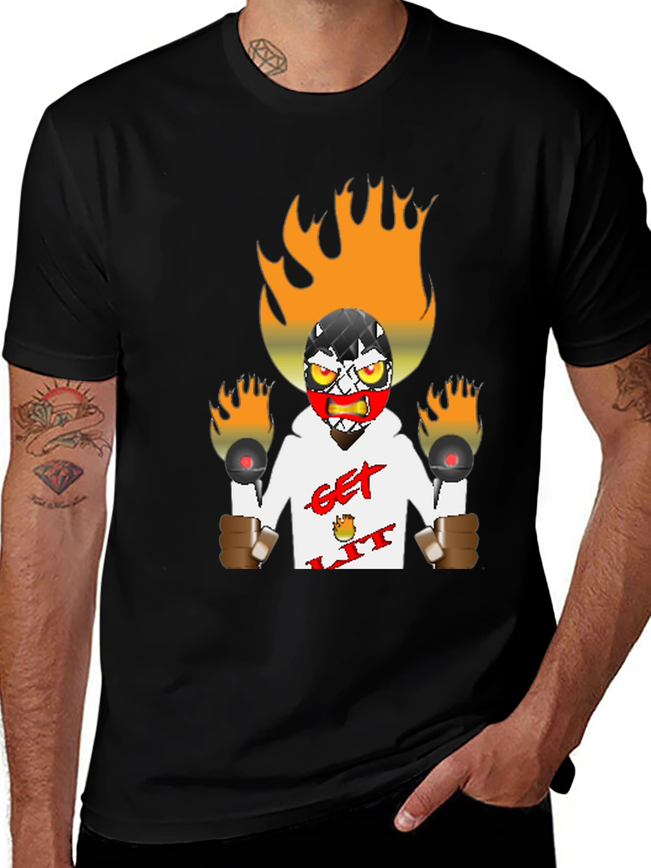 Fiery Get Lit Graphic Tee - Bold Design