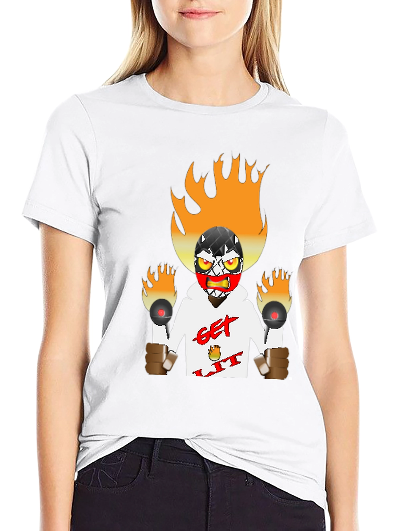 Fiery Get Lit Graphic Tee - Bold Design