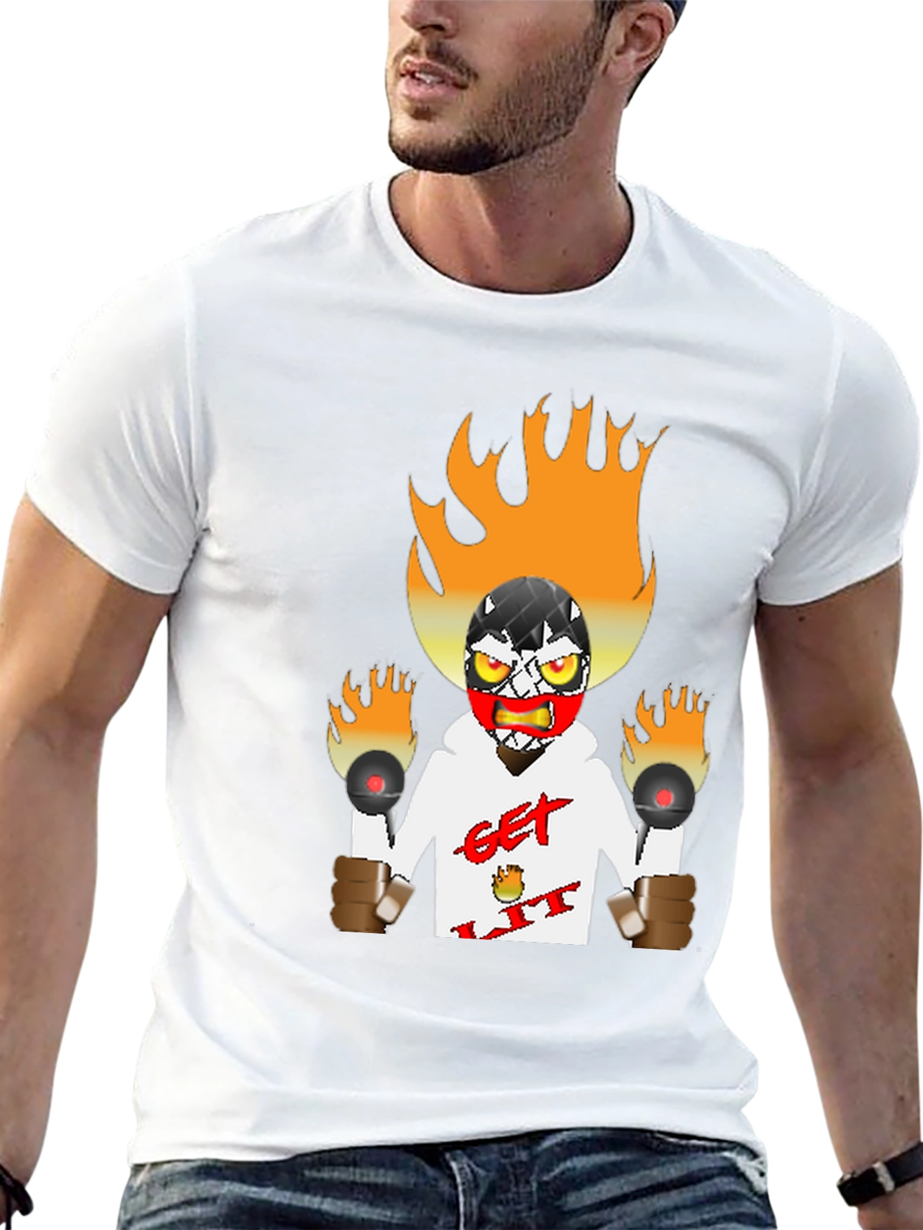 Fiery Get Lit Graphic Tee - Bold Design