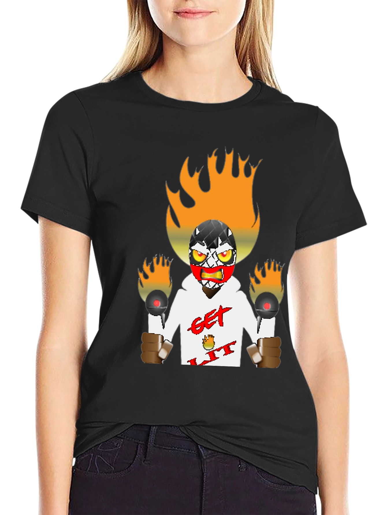 Fiery Get Lit Graphic Tee - Bold Design