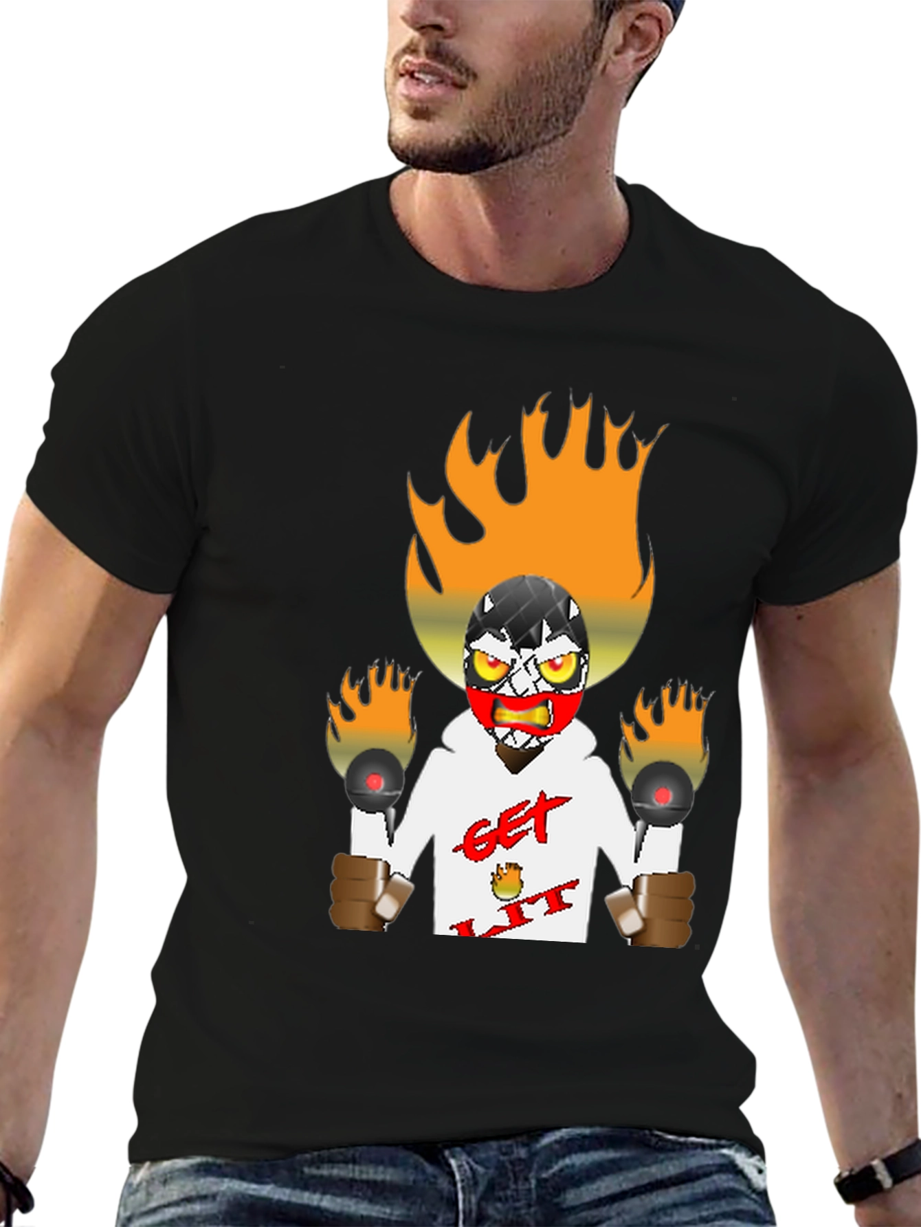 Fiery Get Lit Graphic Tee - Bold Design