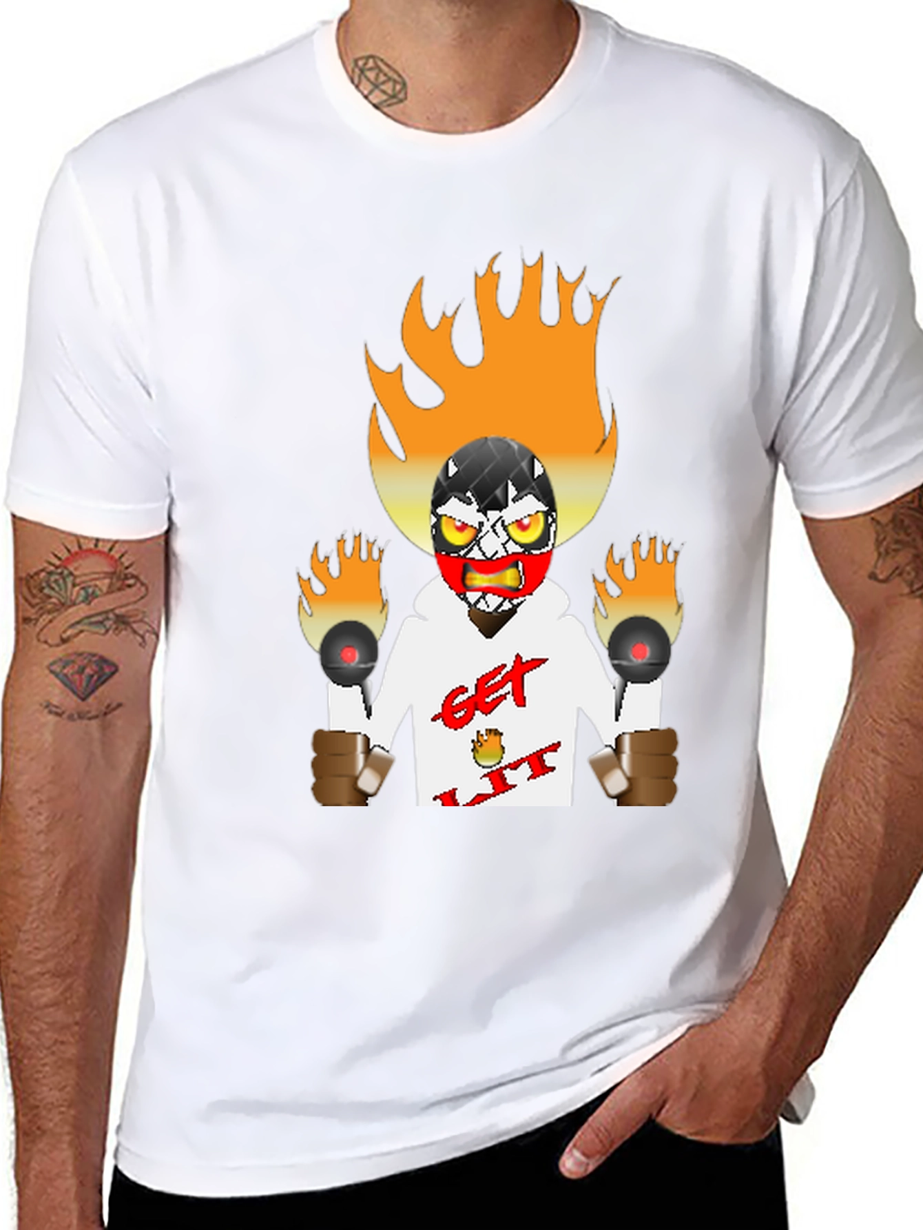 Fiery Get Lit Graphic Tee - Bold Design