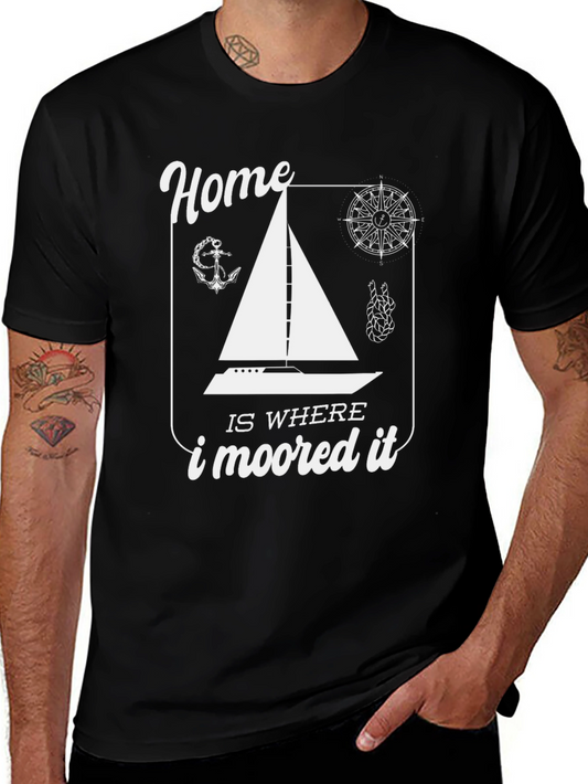 Nautical Home is Where I Moored It Graphic Tee