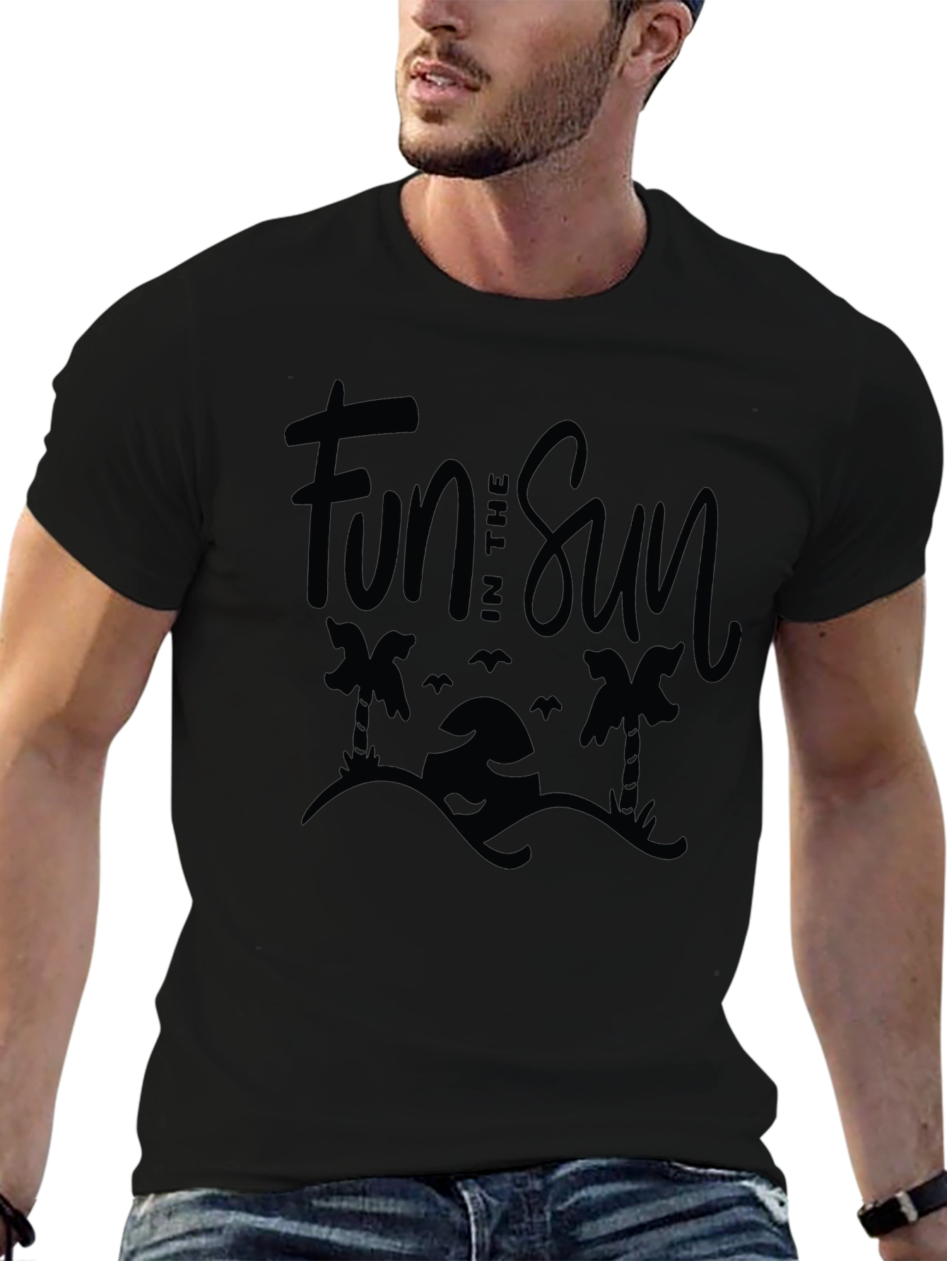 Fun in the Sun Black T-Shirt - Beach Vibe