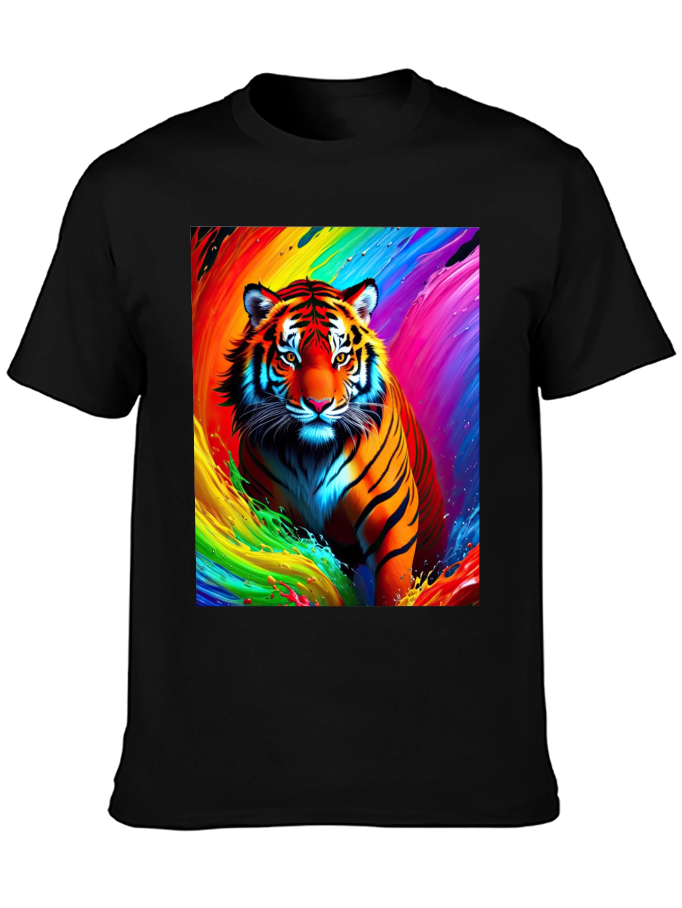 Vibrant Tiger Graphic Tee - Bold Animal Print